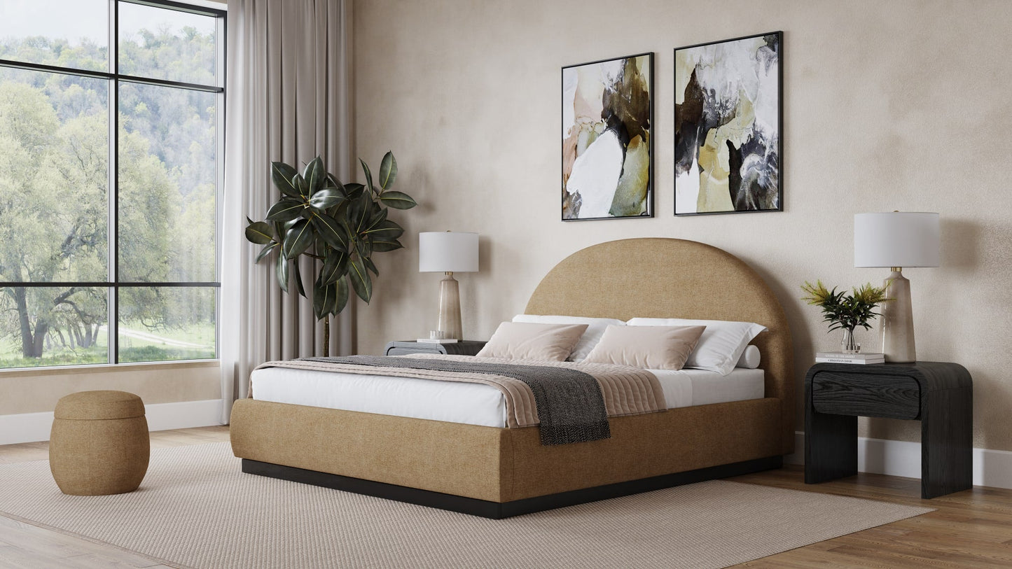Flex Porcini Upholstered Ottoman - Ornate Home
