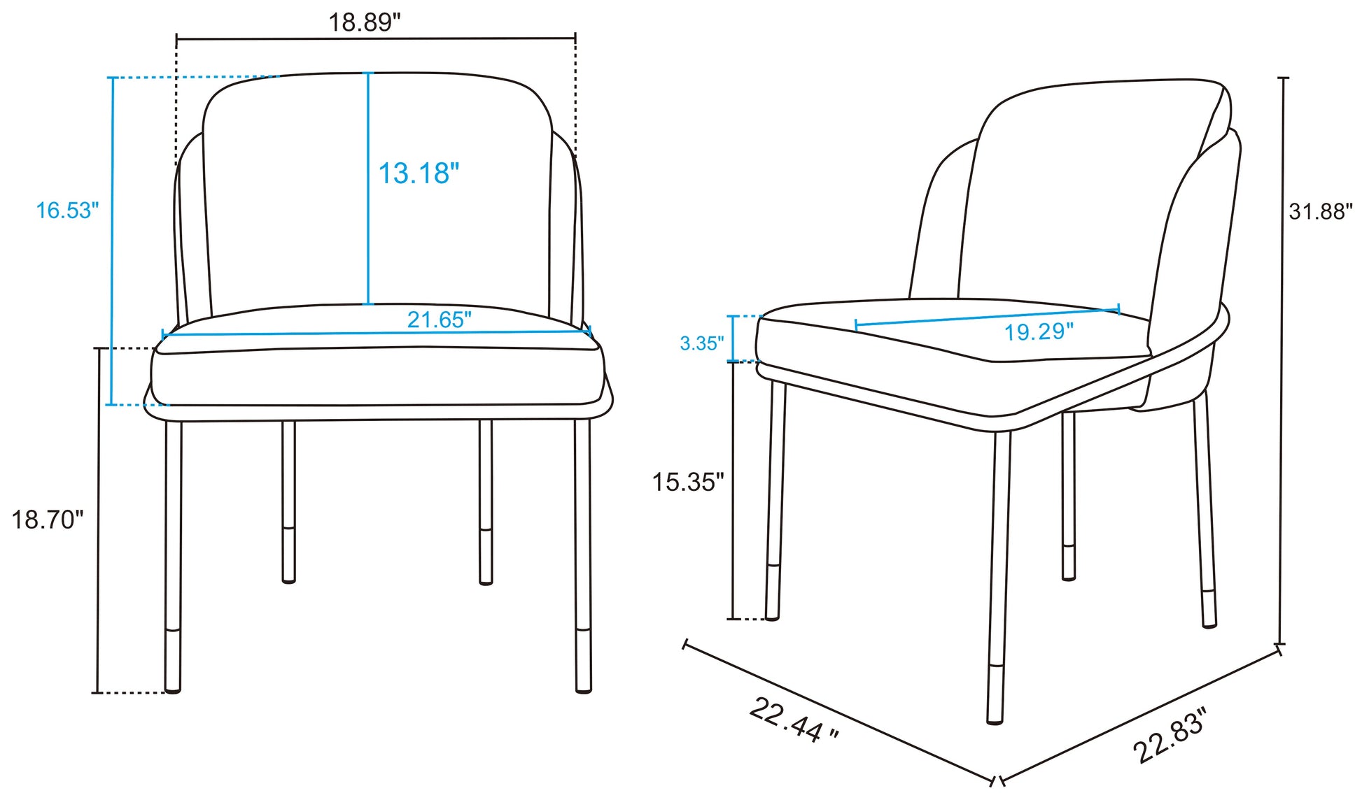 Flor Dining Chair in Black - Ornate Home
