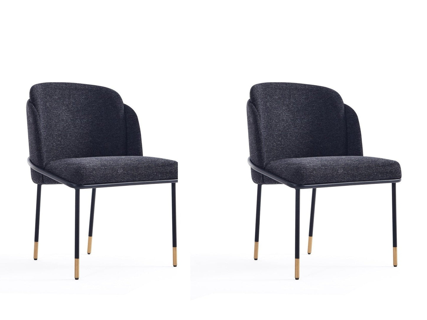 Flor Dining Chair in Black (set of 2) - Ornate Home