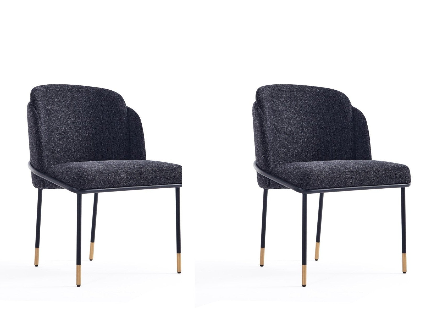 Flor Dining Chair in Black (set of 2) - Ornate Home