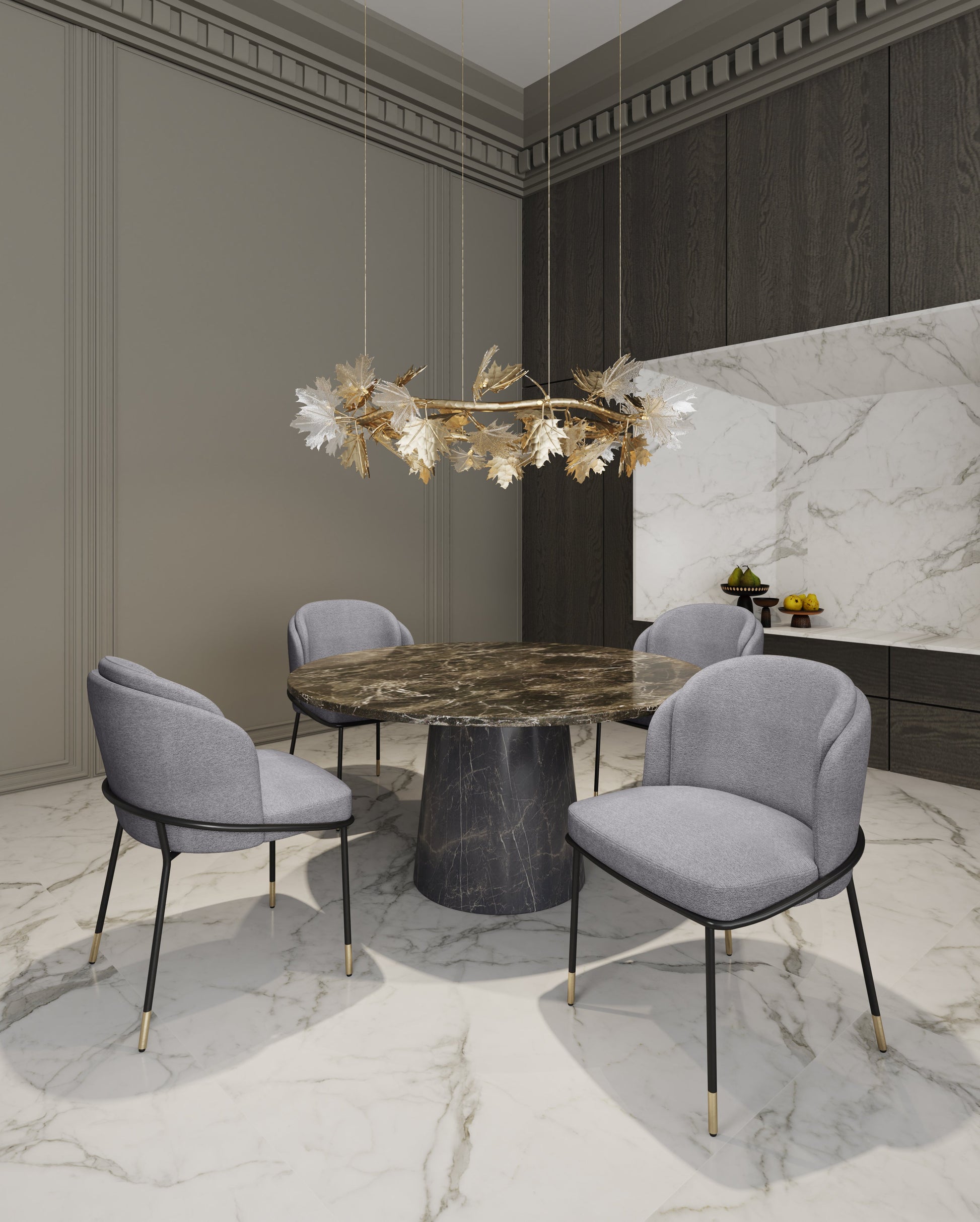 Flor Dining Chair in Gray (set of 2) - Ornate Home