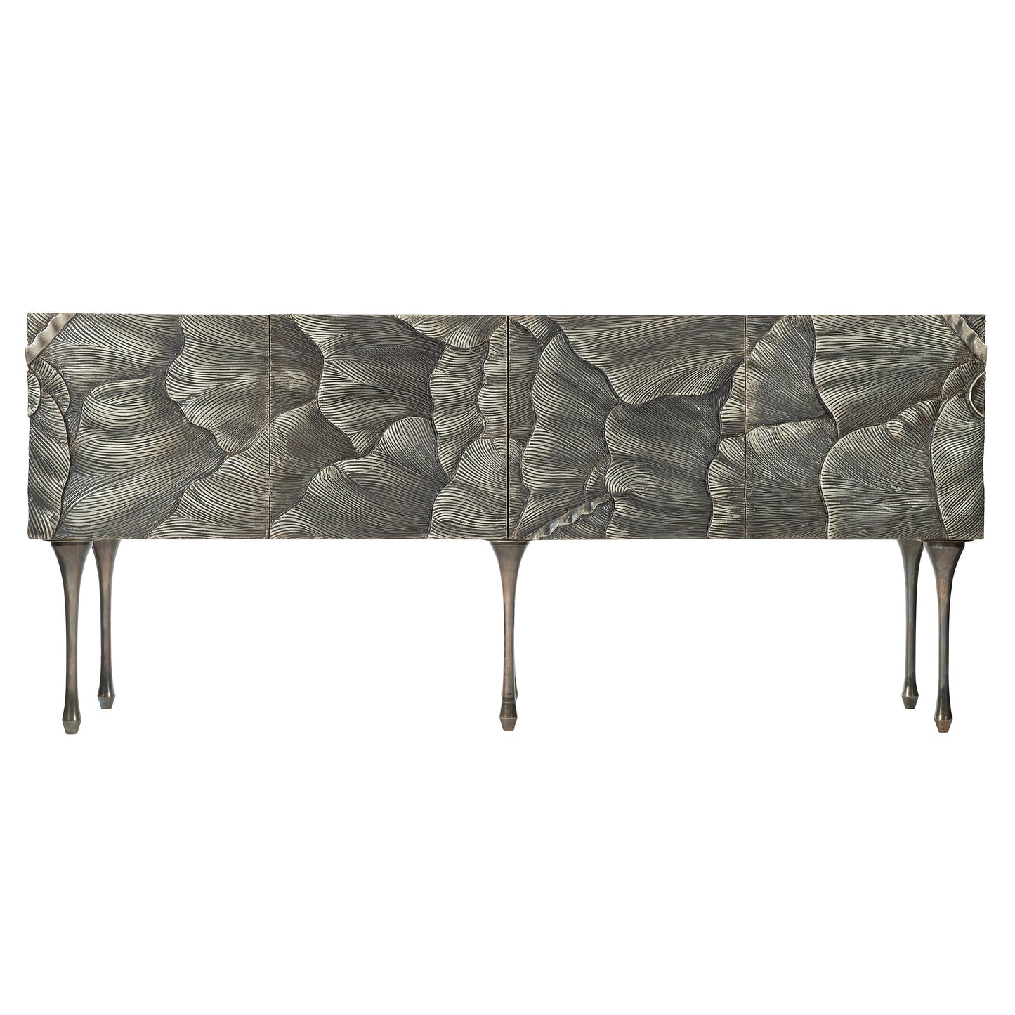 Flora Antique Silver Entertainment Credenza - Ornate Home
