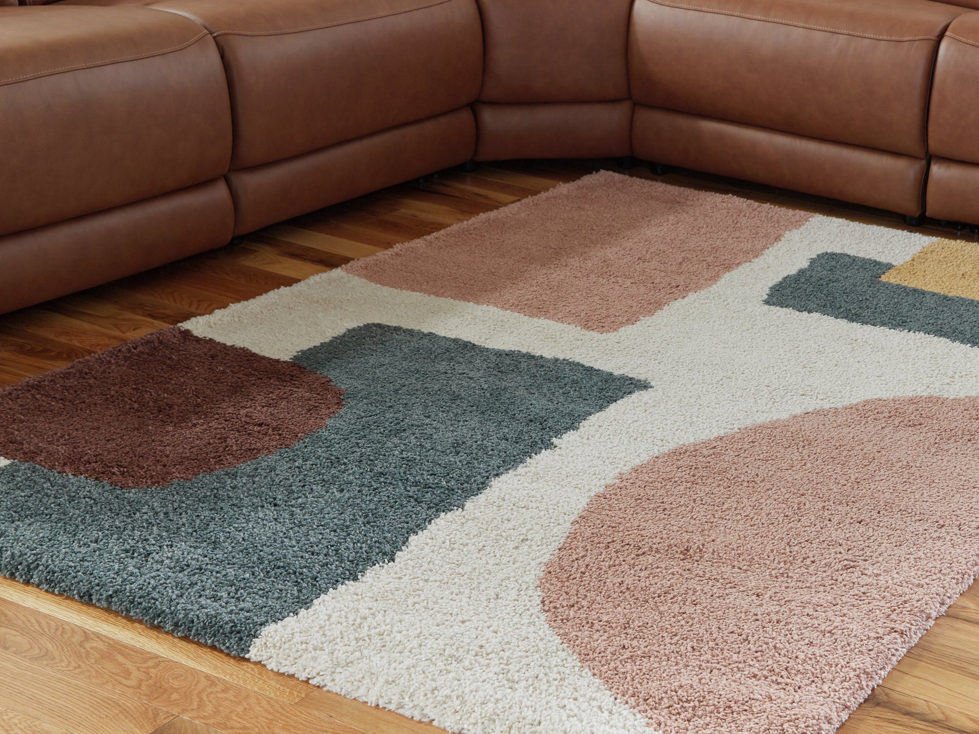 Flynnwick Cream/Pink/Gray 8' x 10' Rug- Viva Furn