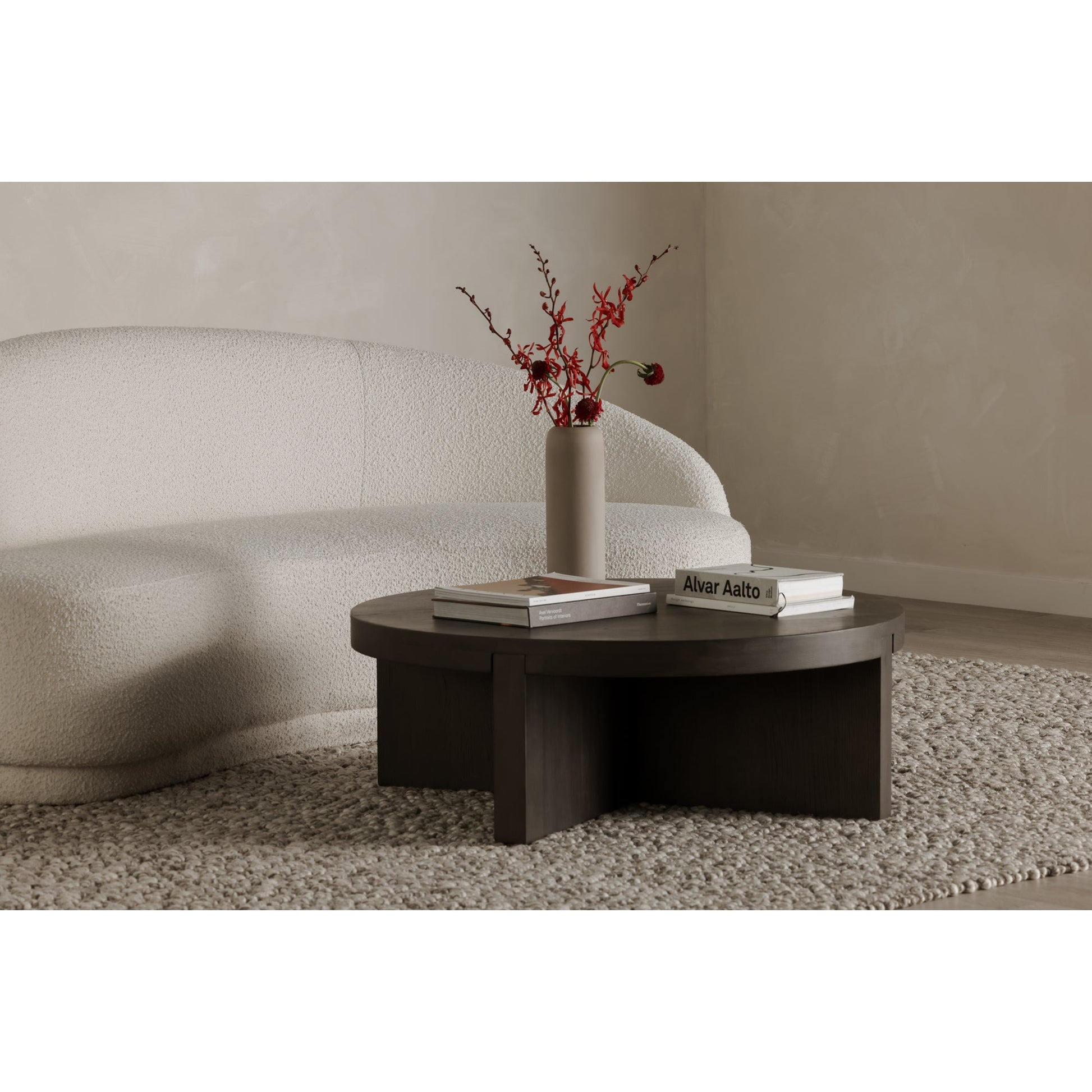 Folke Dark Brown Round Coffee Table - Ornate Home