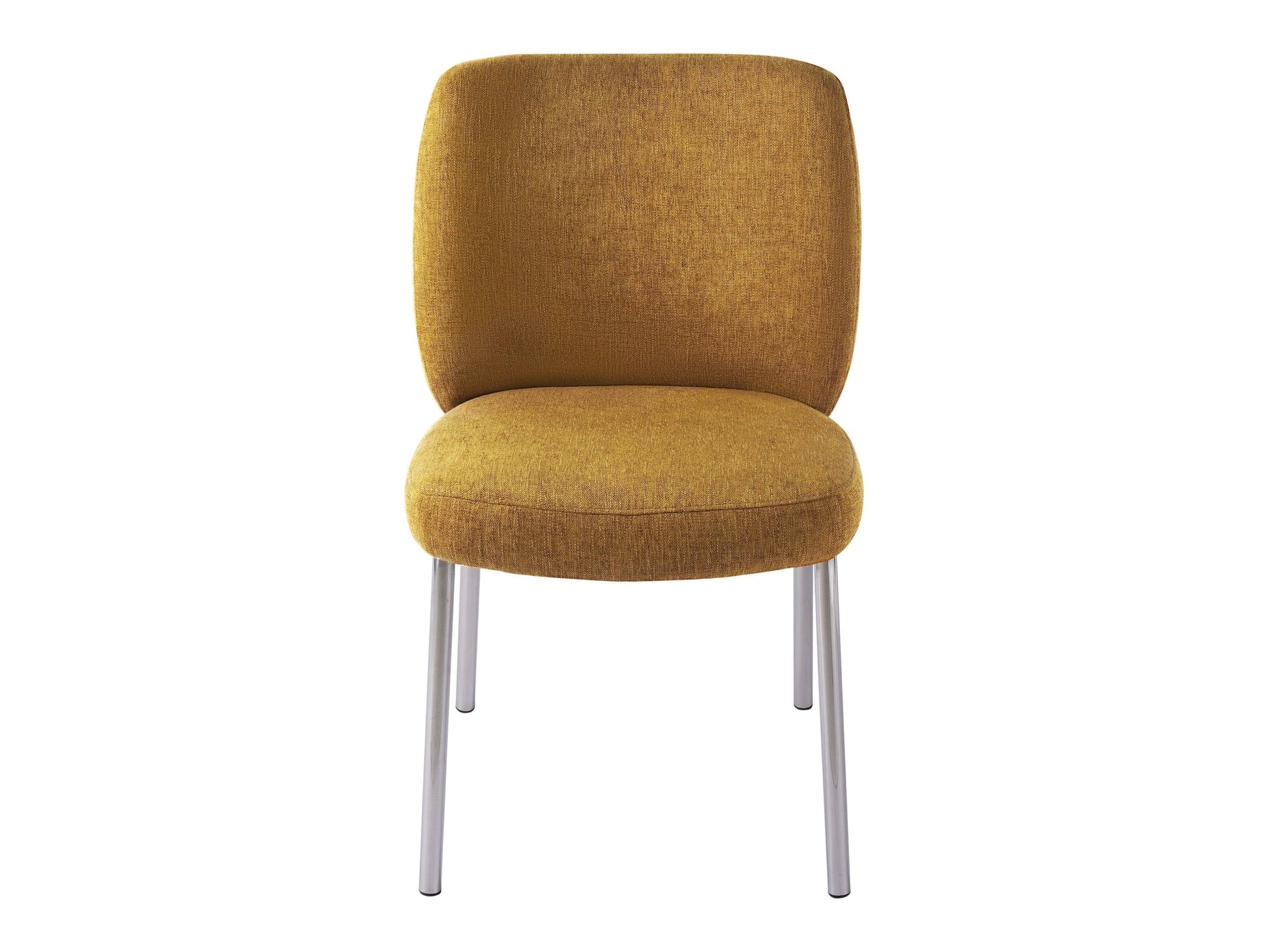 Fomo Chenille-upholstered Stainless Steel Base Dining Chair in Pineapple (Set of 2) - Ornate Home