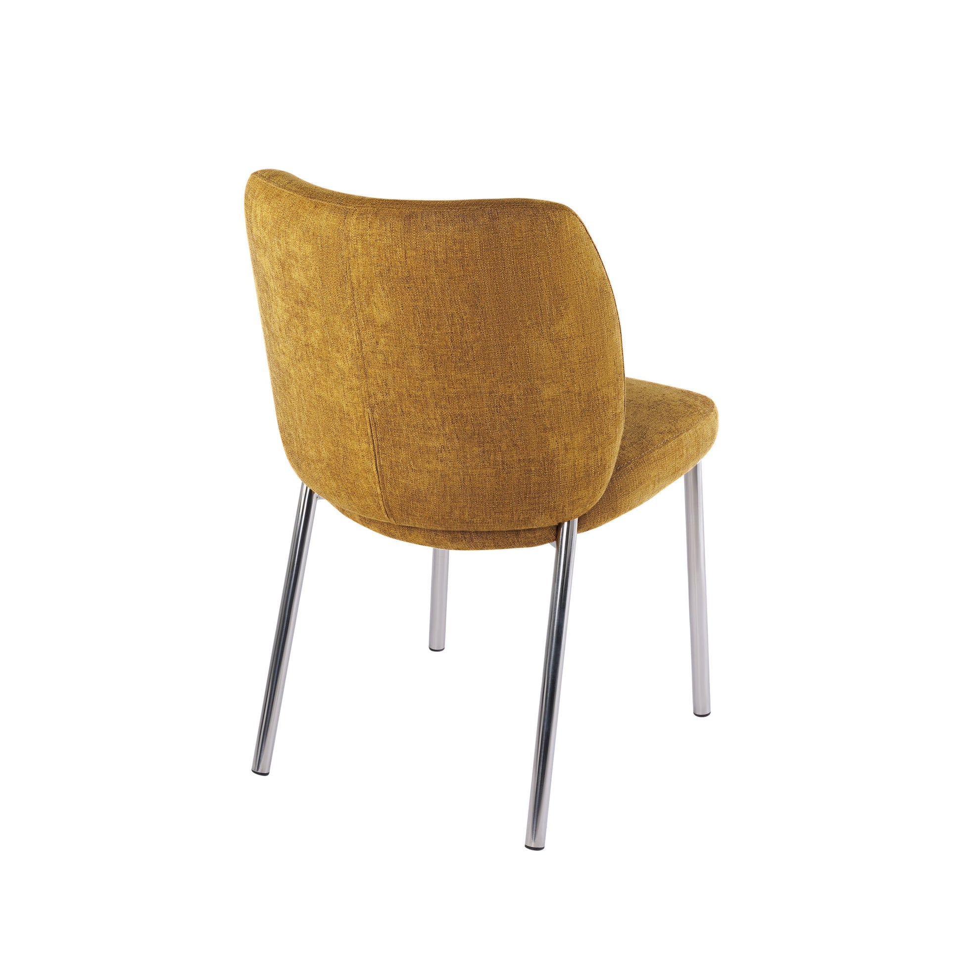 Fomo Chenille-upholstered Stainless Steel Base Dining Chair in Pineapple (Set of 2) - Ornate Home