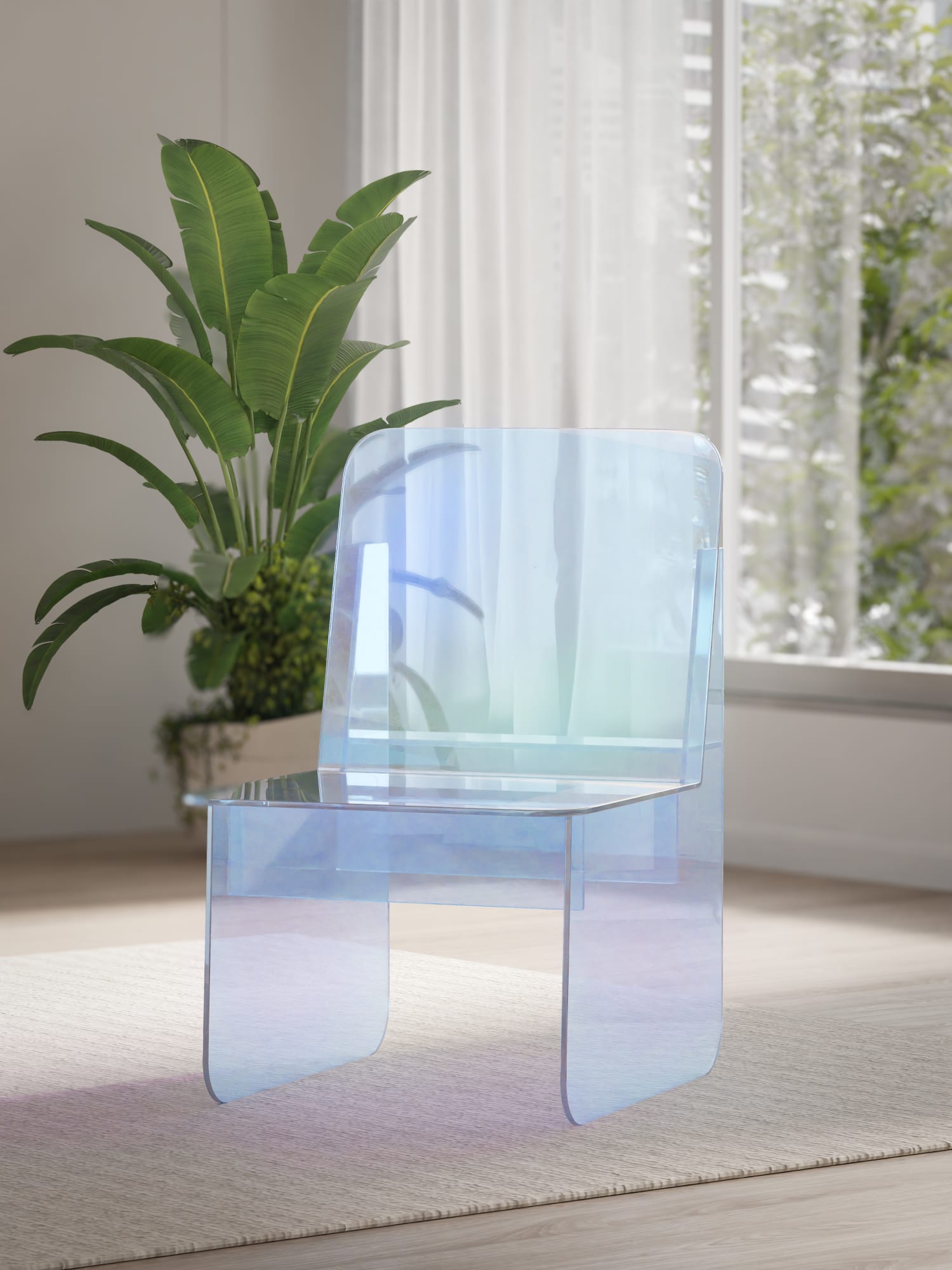 Fomo Honeyberry Iridescent Acrylic Accent Chair - Ornate Home