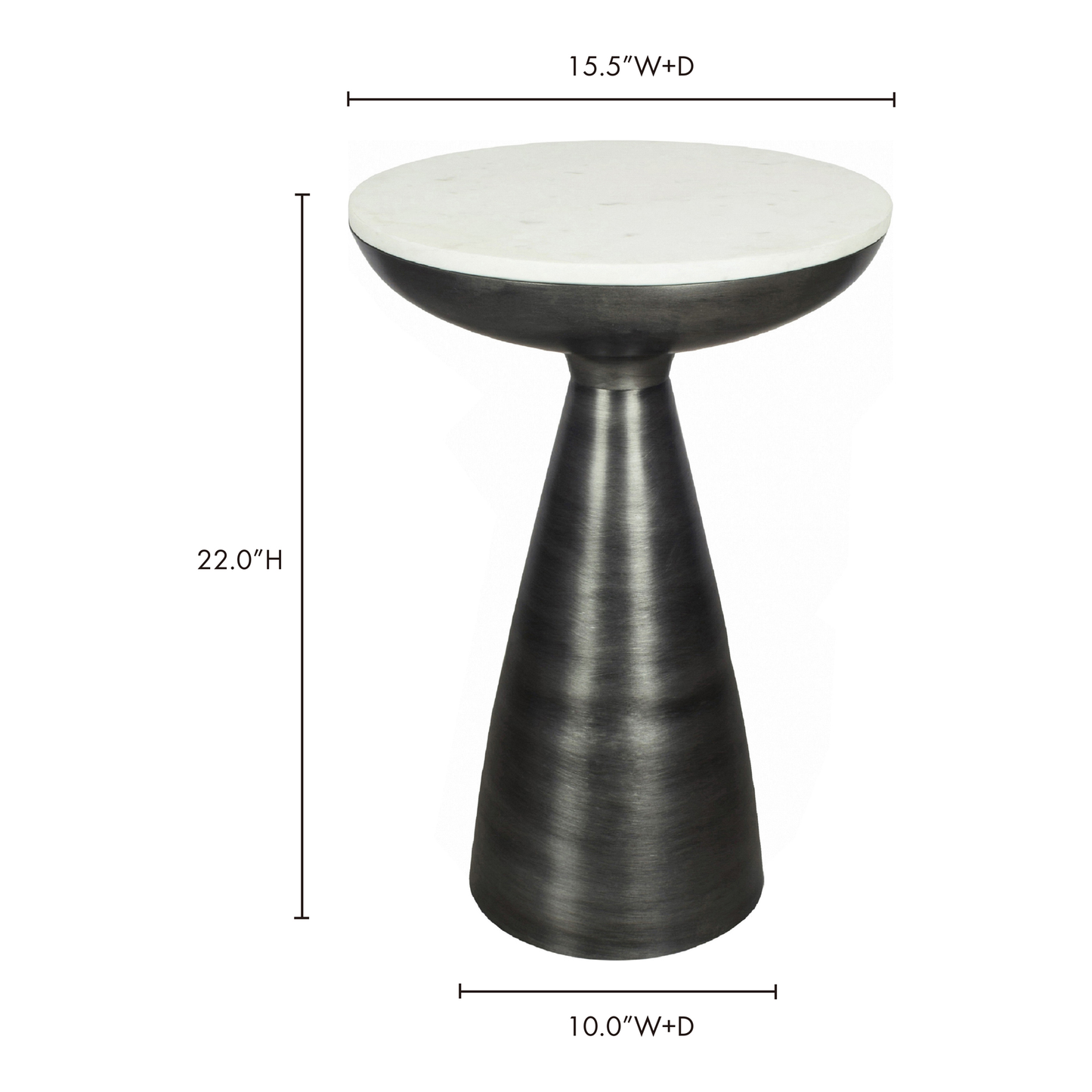 Font White Marble Side Table - Ornate Home