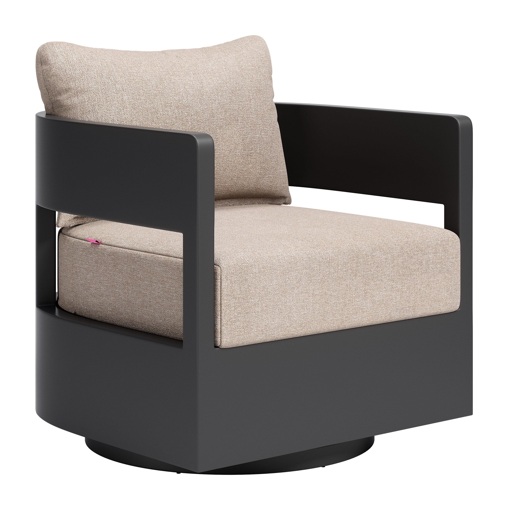 Foret Black Outdoor Swivel Chair - Ornate Home