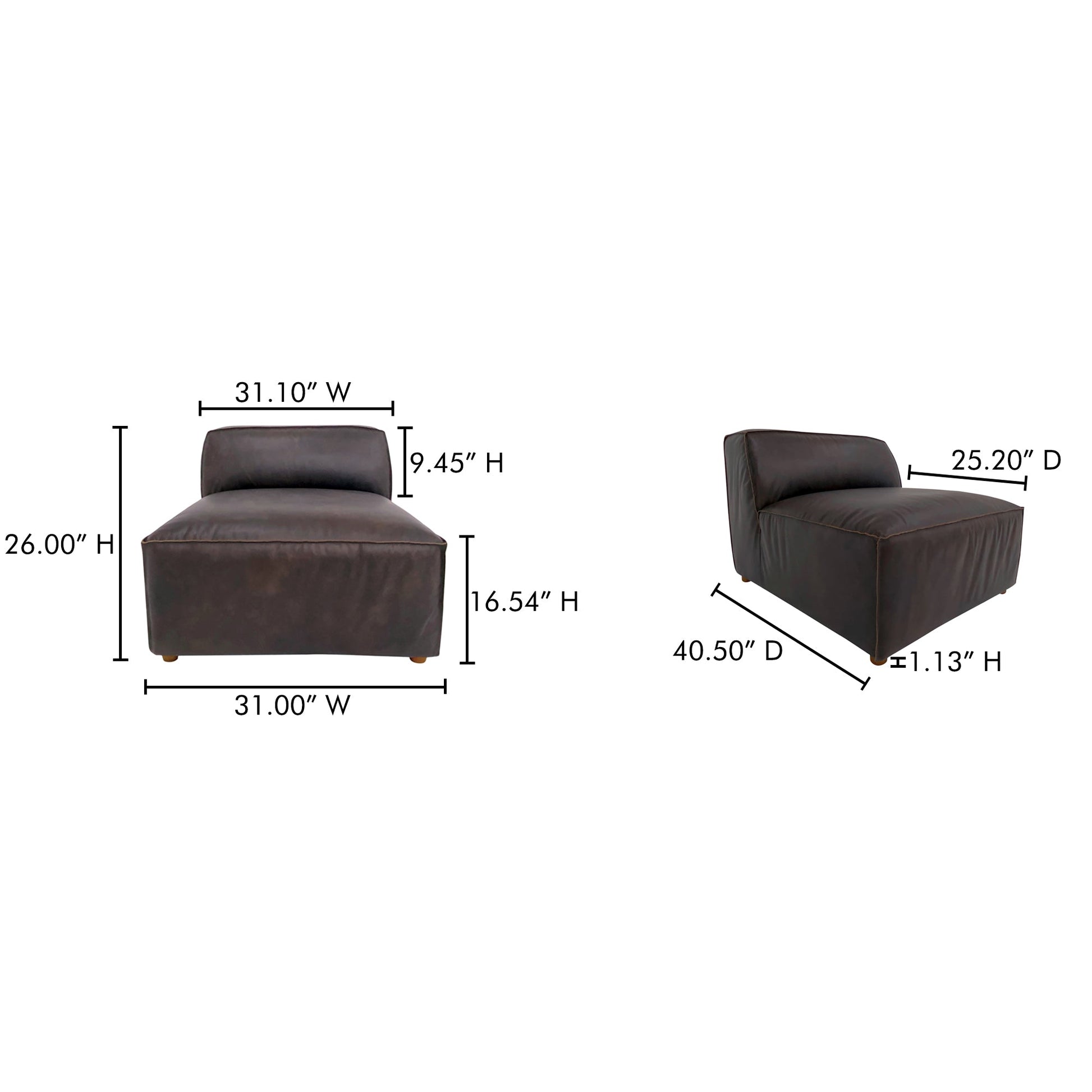 Form Espresso Brown Leather Slipper Chair - Ornate Home