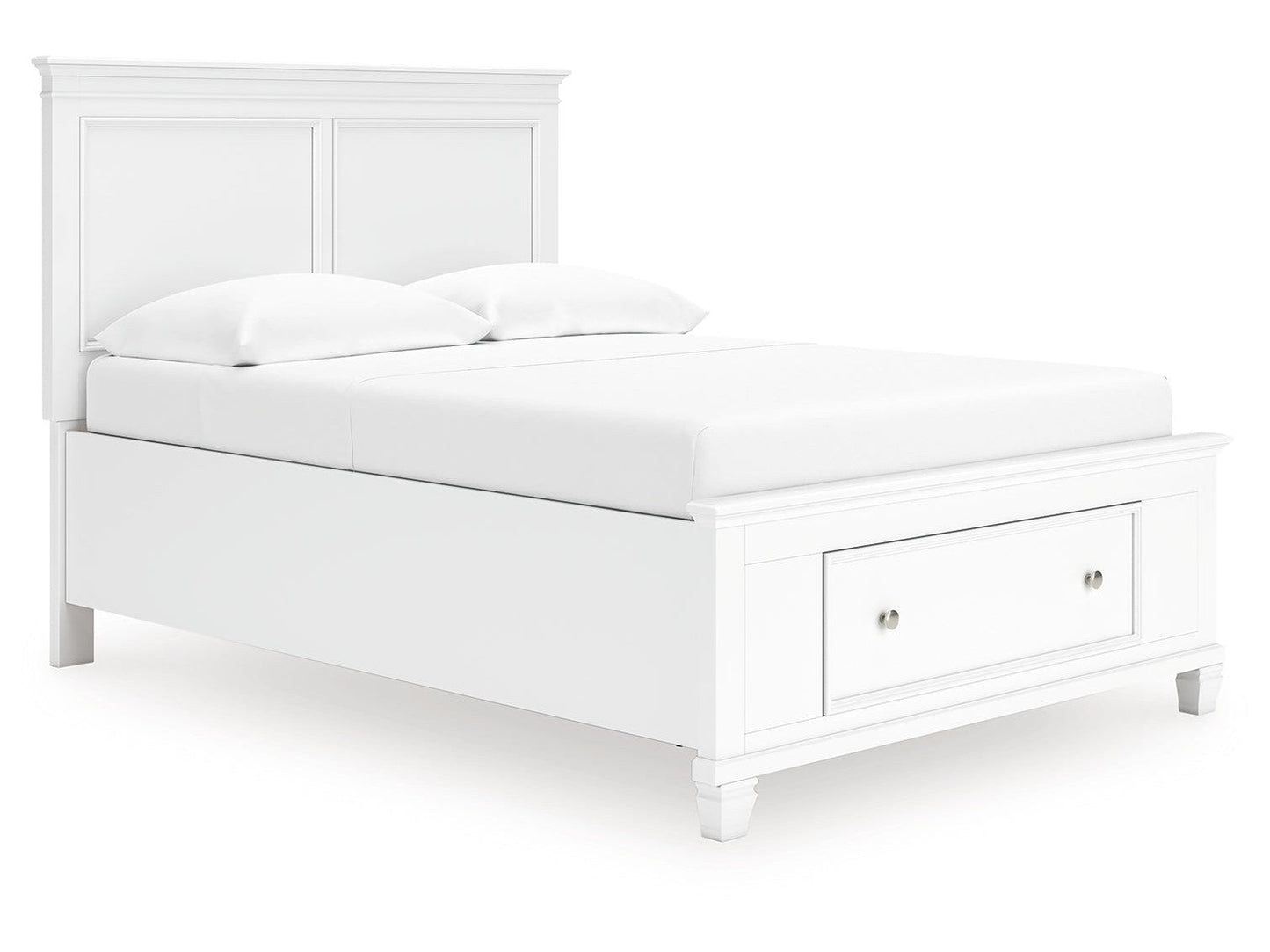 Fortman White Full Panel Storage Bed- Viva Furn