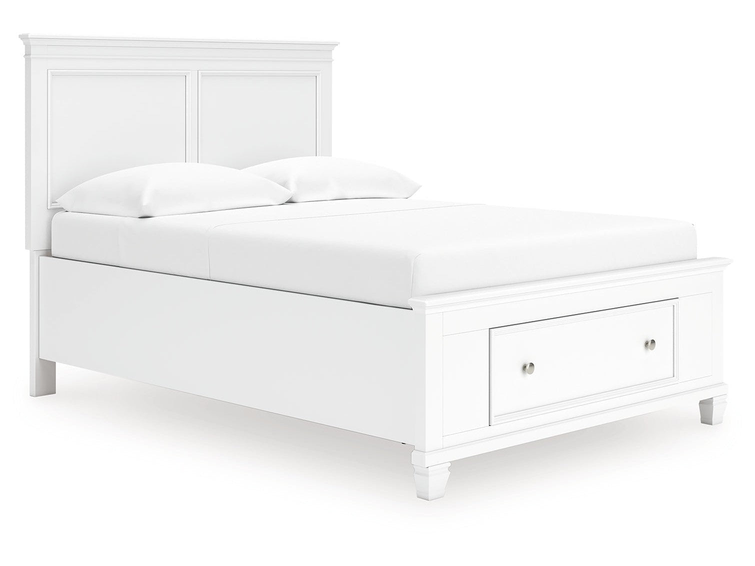 Fortman White Full Panel Storage Bed- Viva Furn