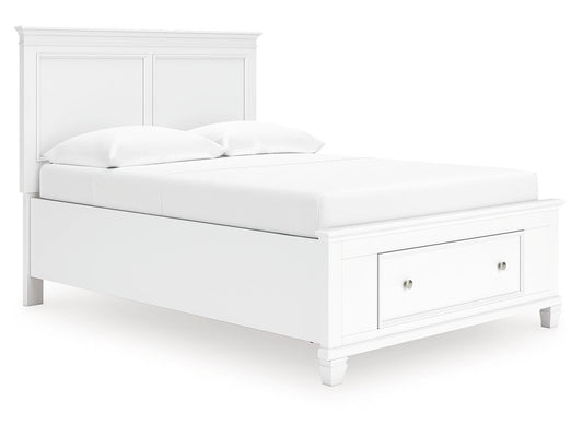 Fortman White Full Panel Storage Bed- Viva Furn