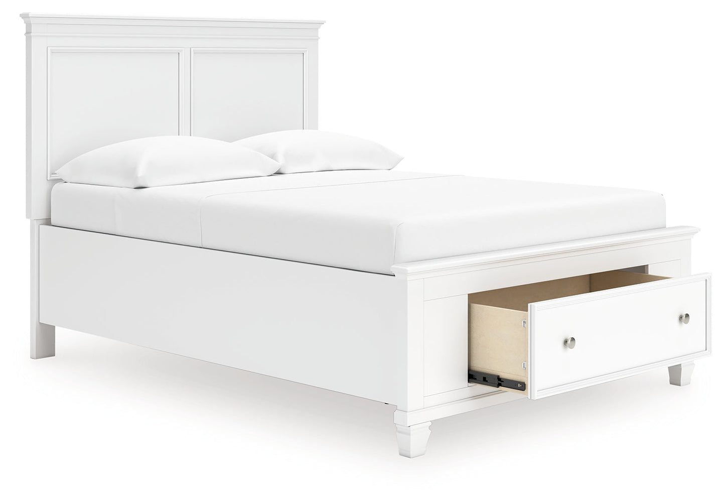 Fortman White Full Panel Storage Bed- Viva Furn