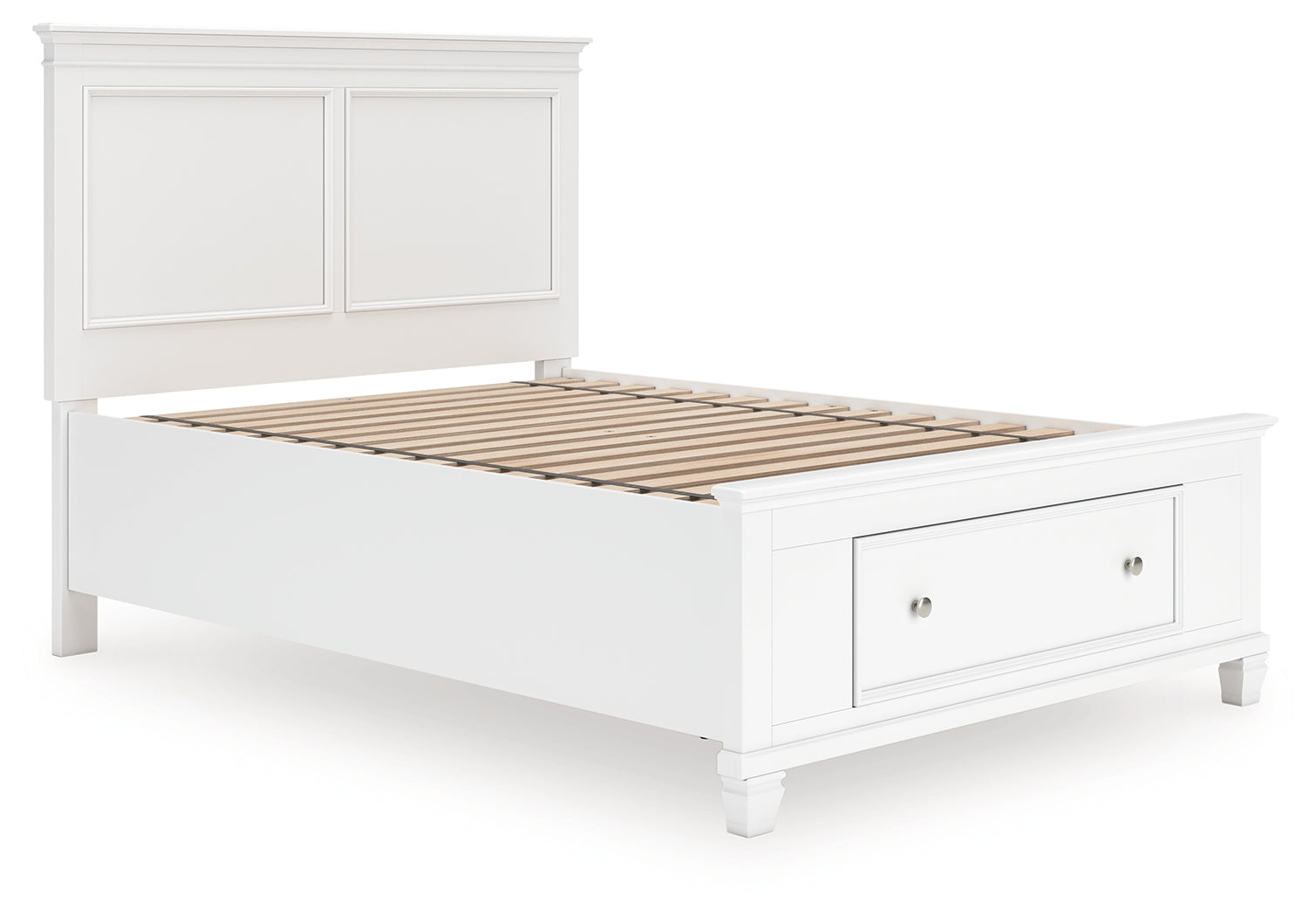 Fortman White Full Panel Storage Bed- Viva Furn