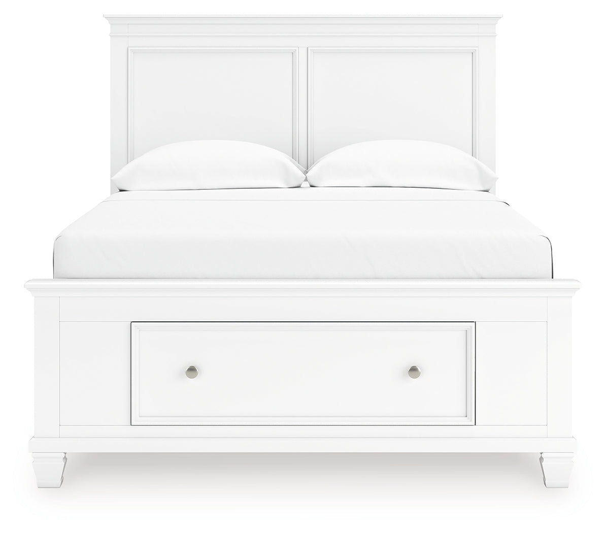 Fortman White Full Panel Storage Bed- Viva Furn