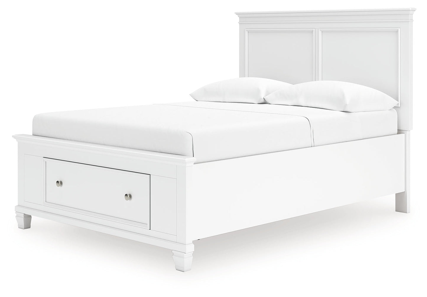 Fortman White Full Panel Storage Bed- Viva Furn