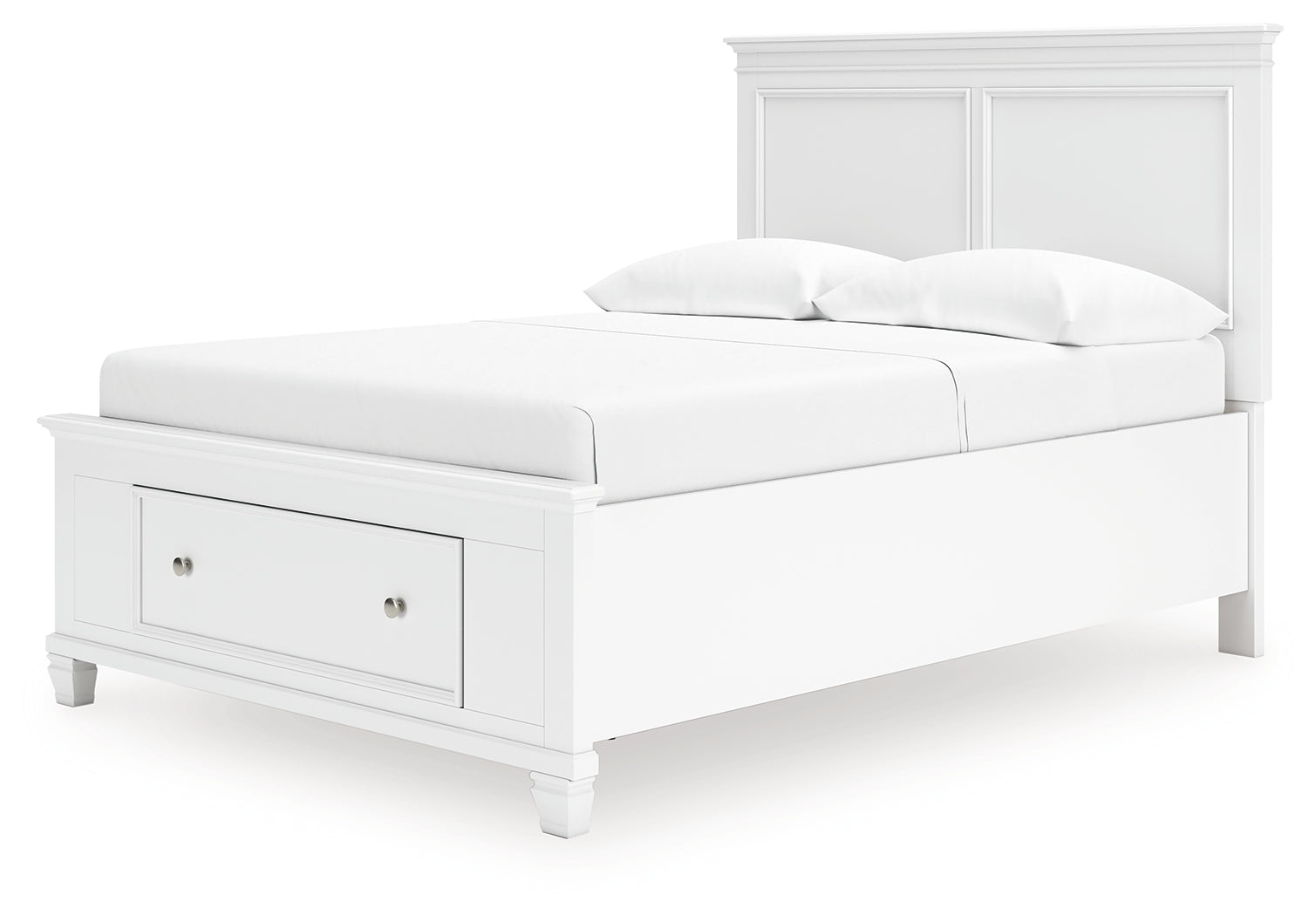 Fortman White Full Panel Storage Bed- Viva Furn