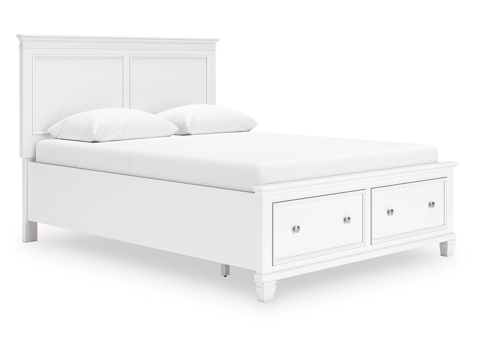 Fortman White Queen Panel Storage Bed- Viva Furn
