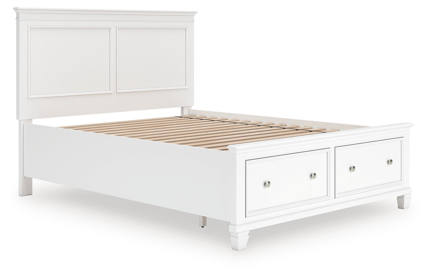 Fortman White Queen Panel Storage Bed- Viva Furn