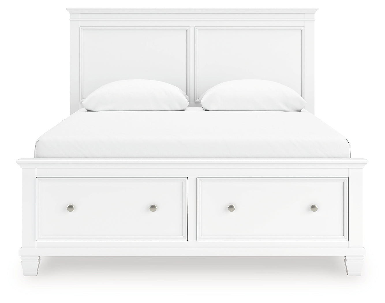 Fortman White Queen Panel Storage Bed- Viva Furn