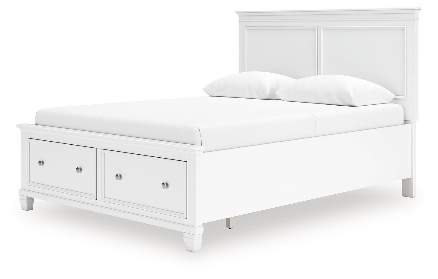 Fortman White Queen Panel Storage Bed- Viva Furn