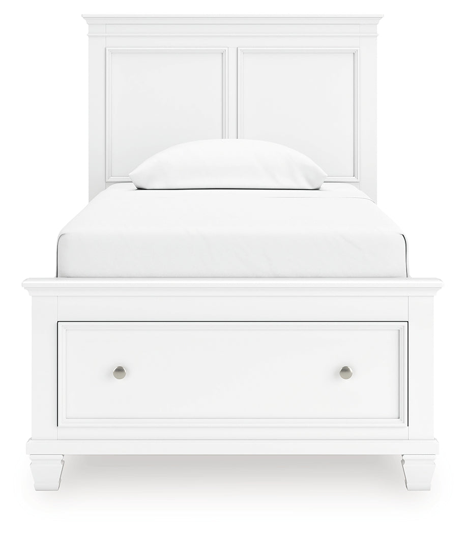 Fortman White Twin Panel Storage Bed- Viva Furn