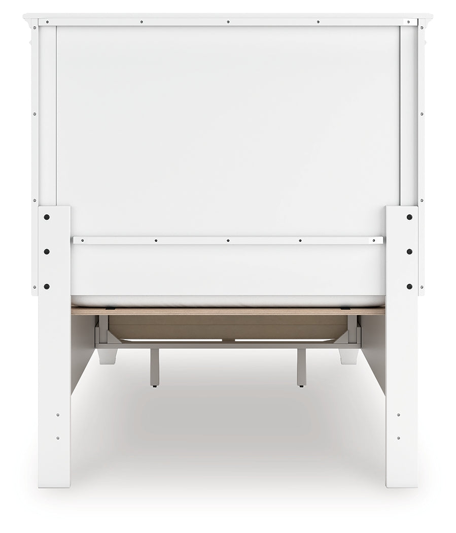 Fortman White Twin Panel Storage Bed- Viva Furn