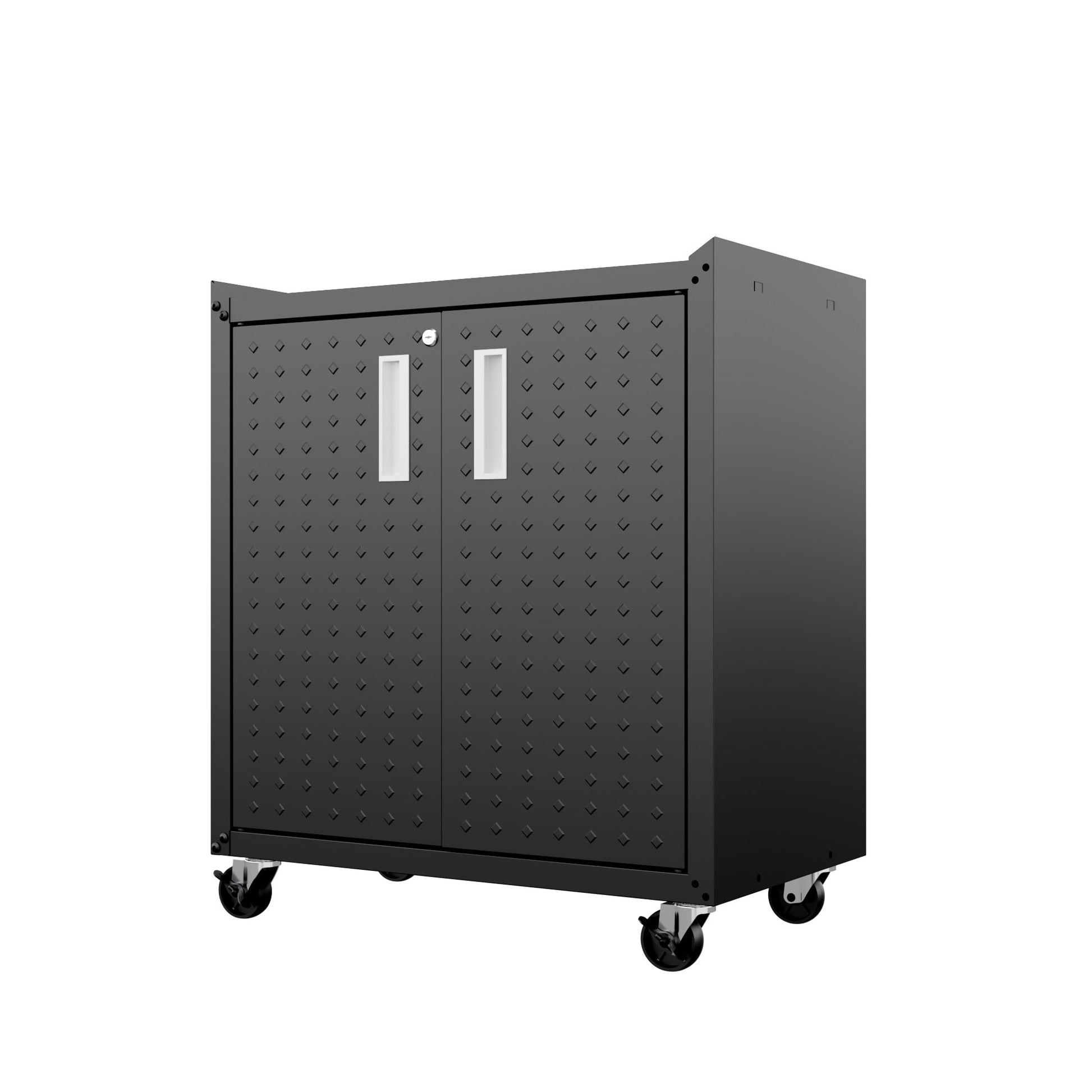 Fortress 31.5" Mobile Garage Cabinet with Shelves in Charcoal Grey - Ornate Home