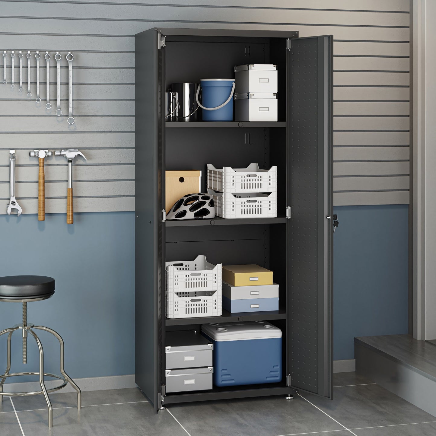 Fortress 6-Piece Garage Set in Charcoal Grey - Ornate Home