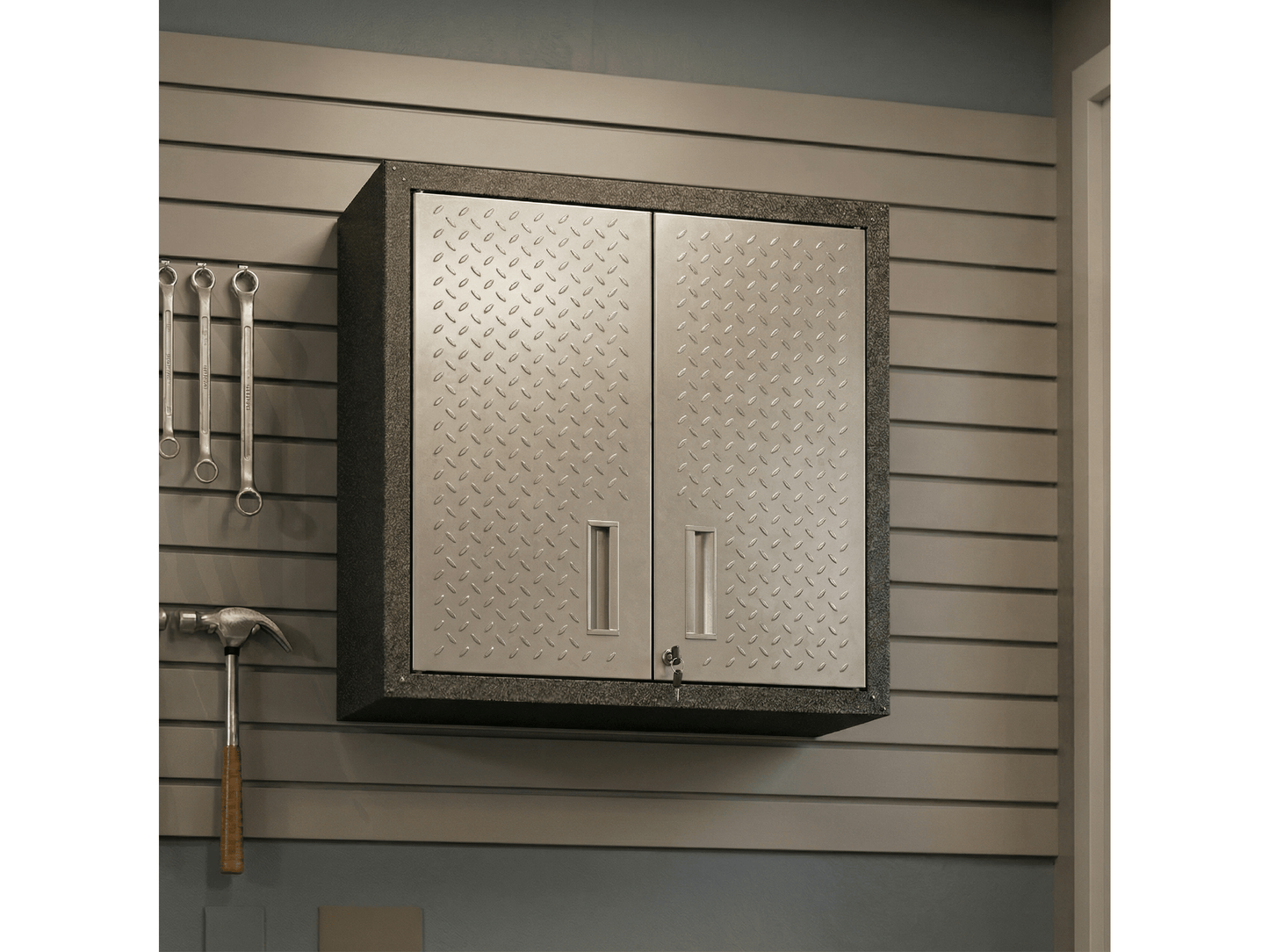 Fortress Floating Garage Cabinet in Grey - Ornate Home