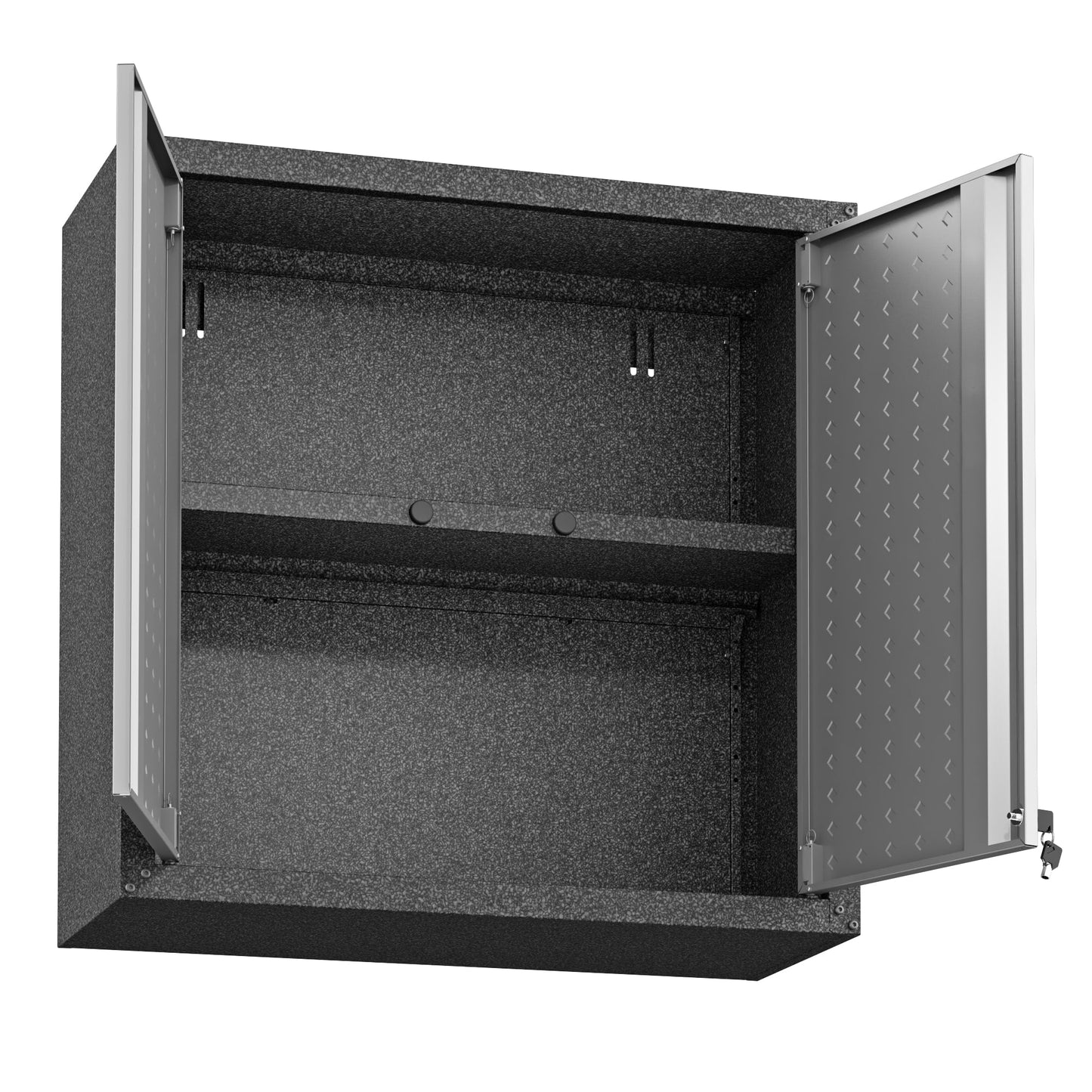 Fortress Floating Garage Cabinet in Grey (set of 2) - Ornate Home