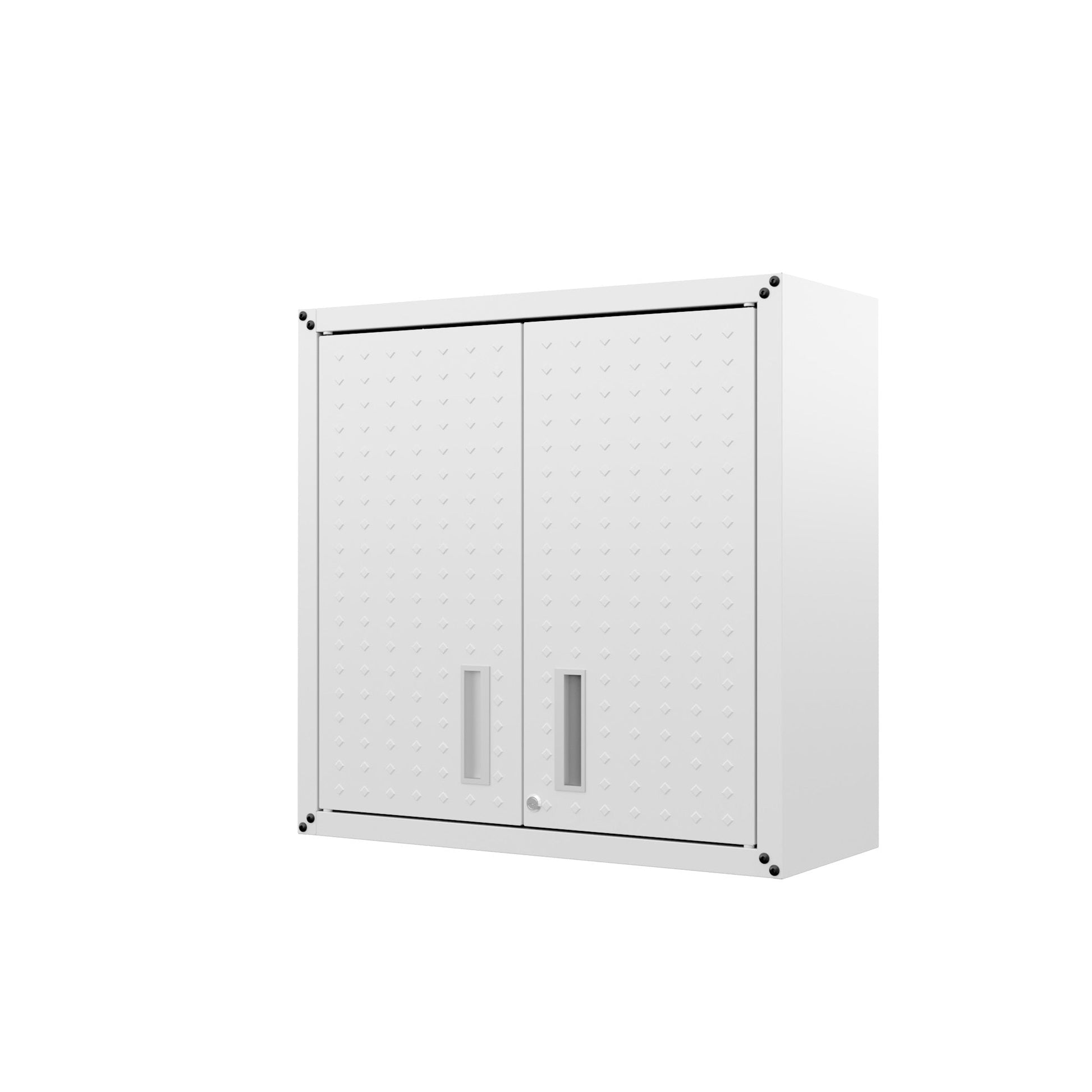 Fortress Floating Garage Cabinet in White (set of 2) - Ornate Home