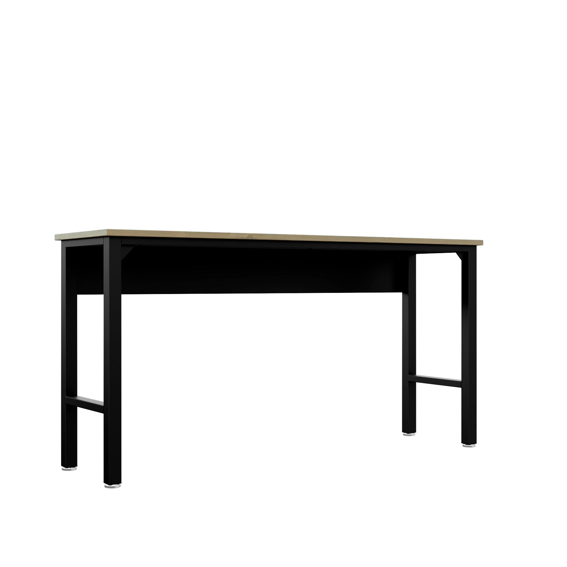 Fortress Natural Wood and Steel Garage Table in Charcoal Grey - Ornate Home