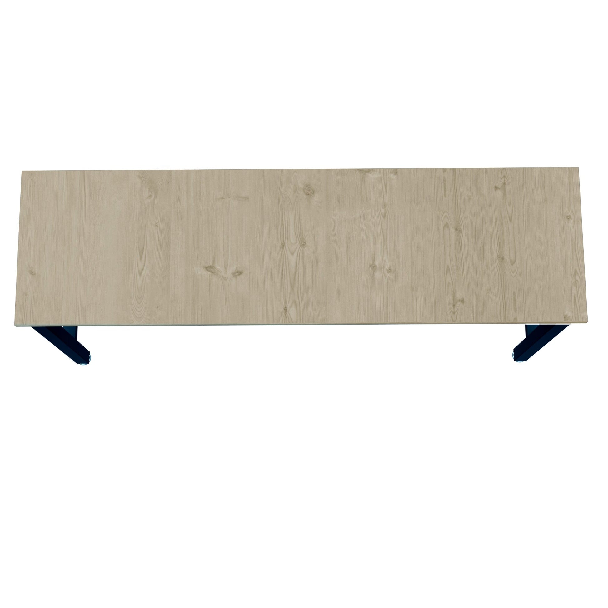 Fortress Natural Wood and Steel Garage Table in Charcoal Grey - Ornate Home