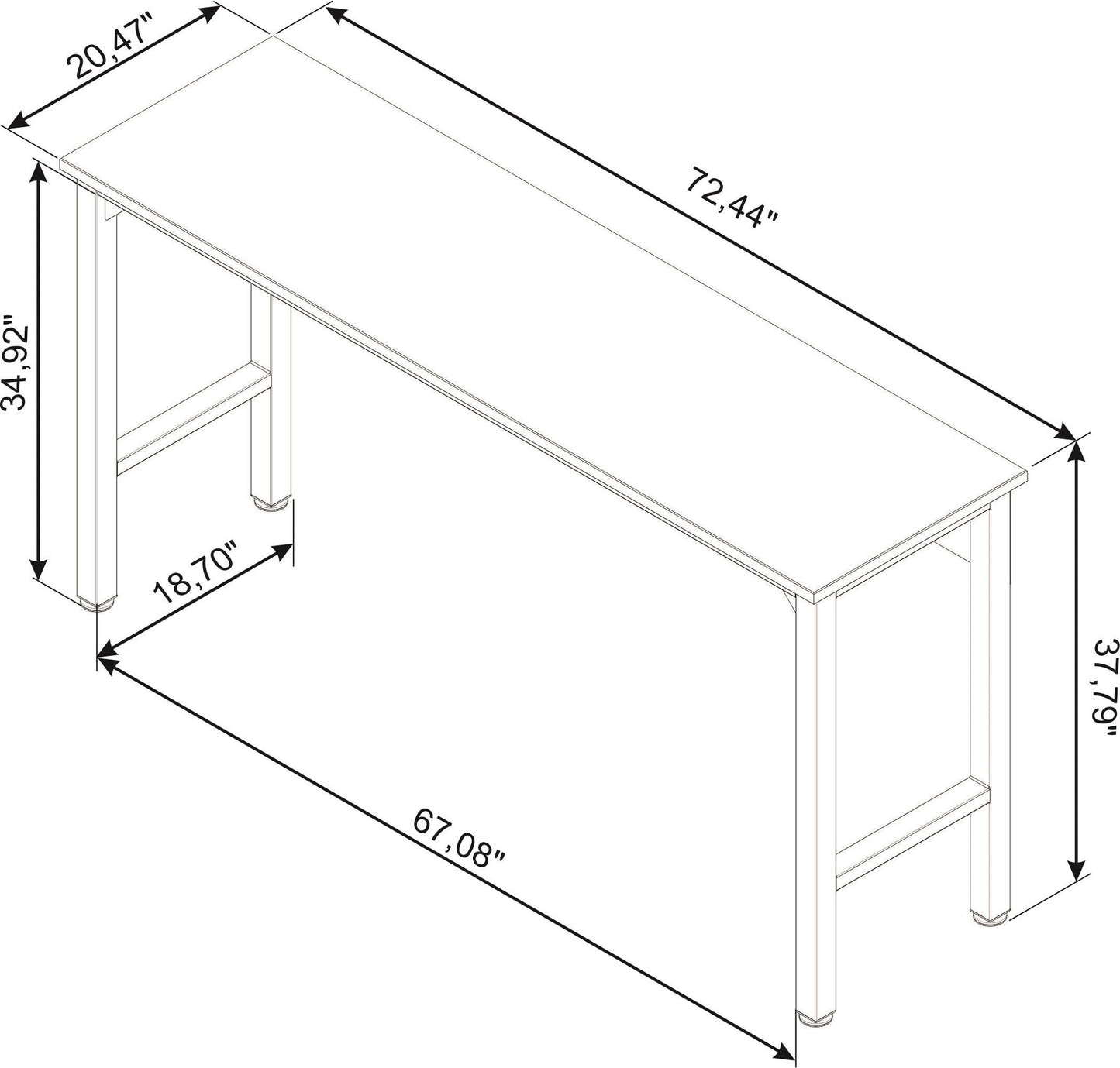 Fortress Natural Wood and Steel Garage Table in White - Ornate Home