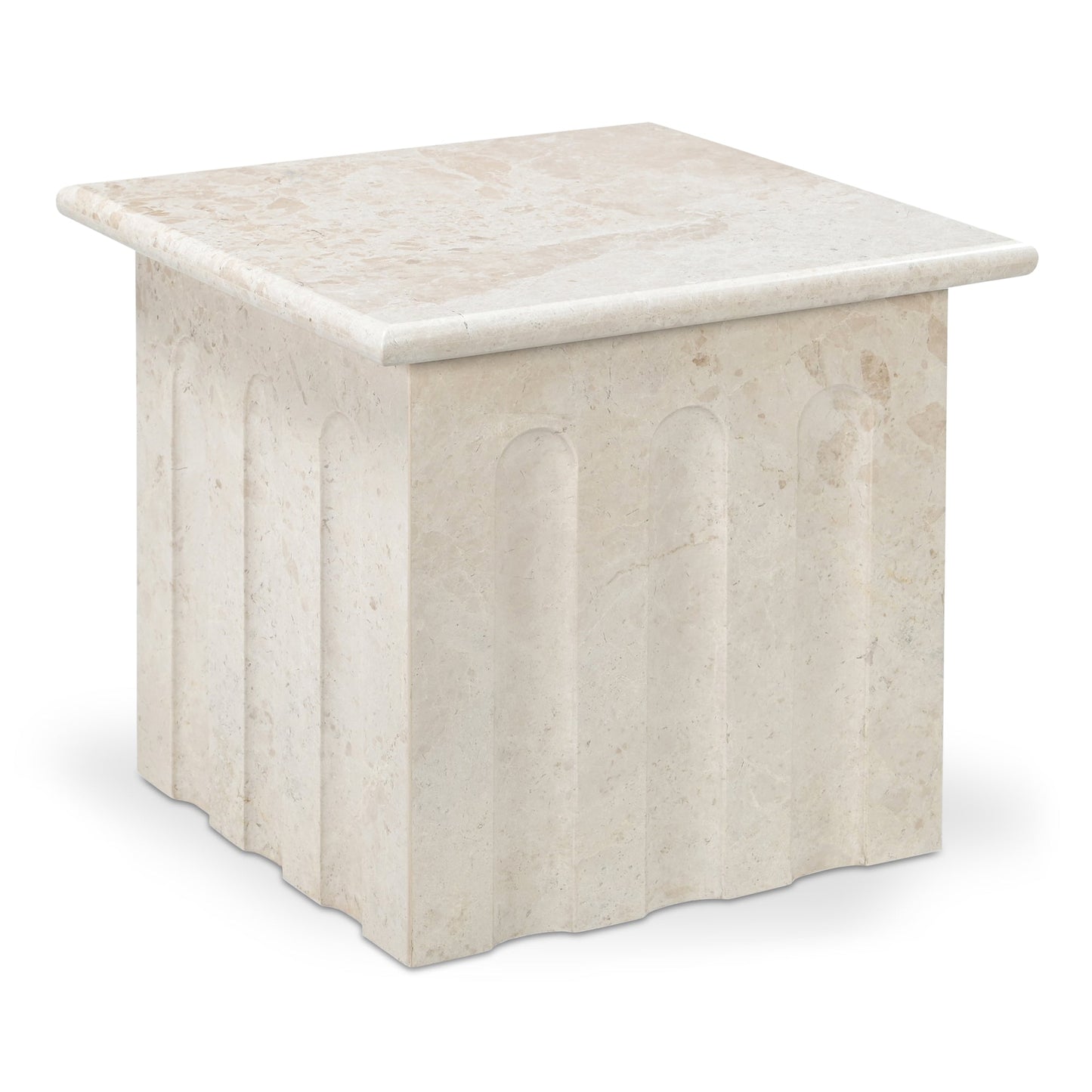 Forum Cream Beige Marble Side Table - Ornate Home