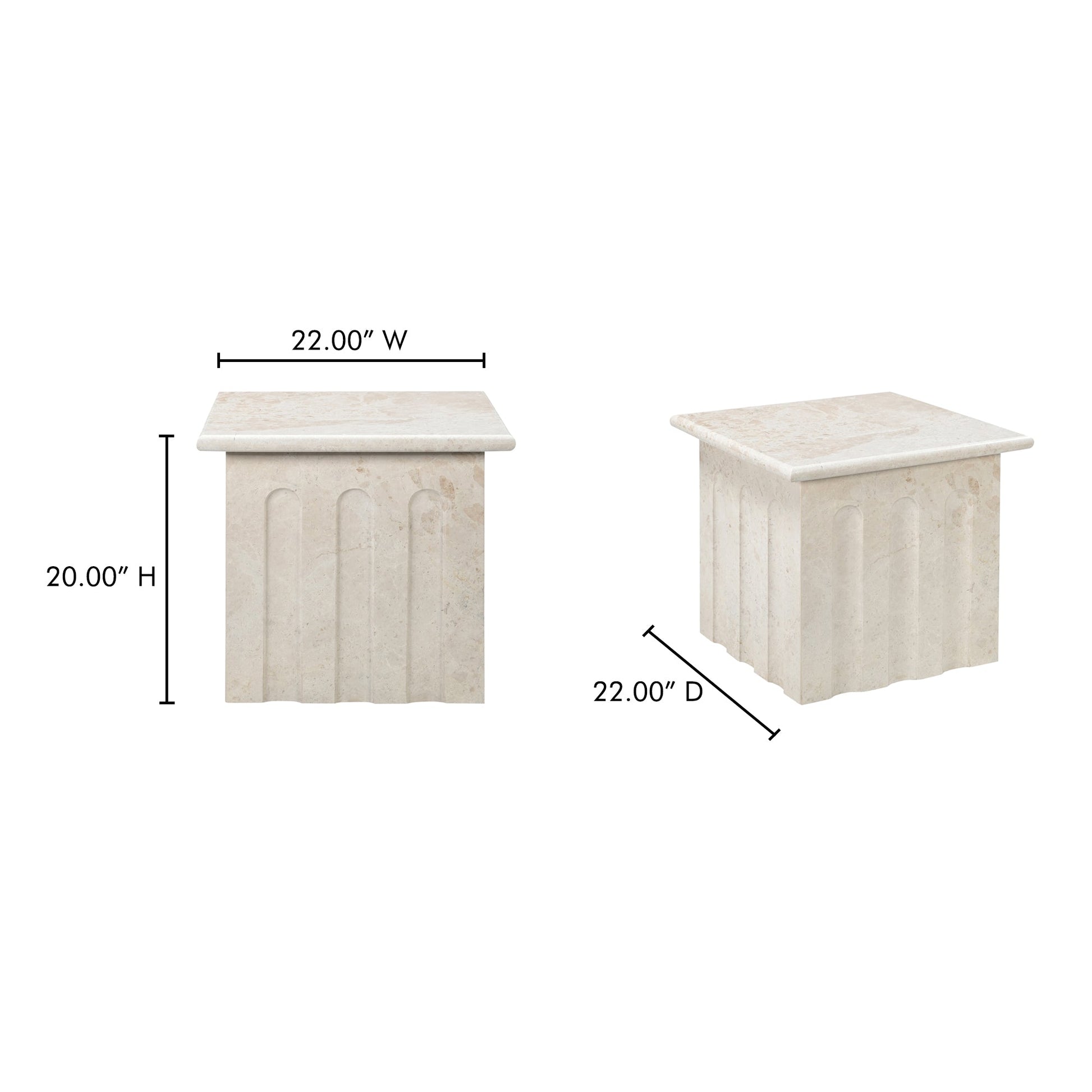 Forum Cream Beige Marble Side Table - Ornate Home