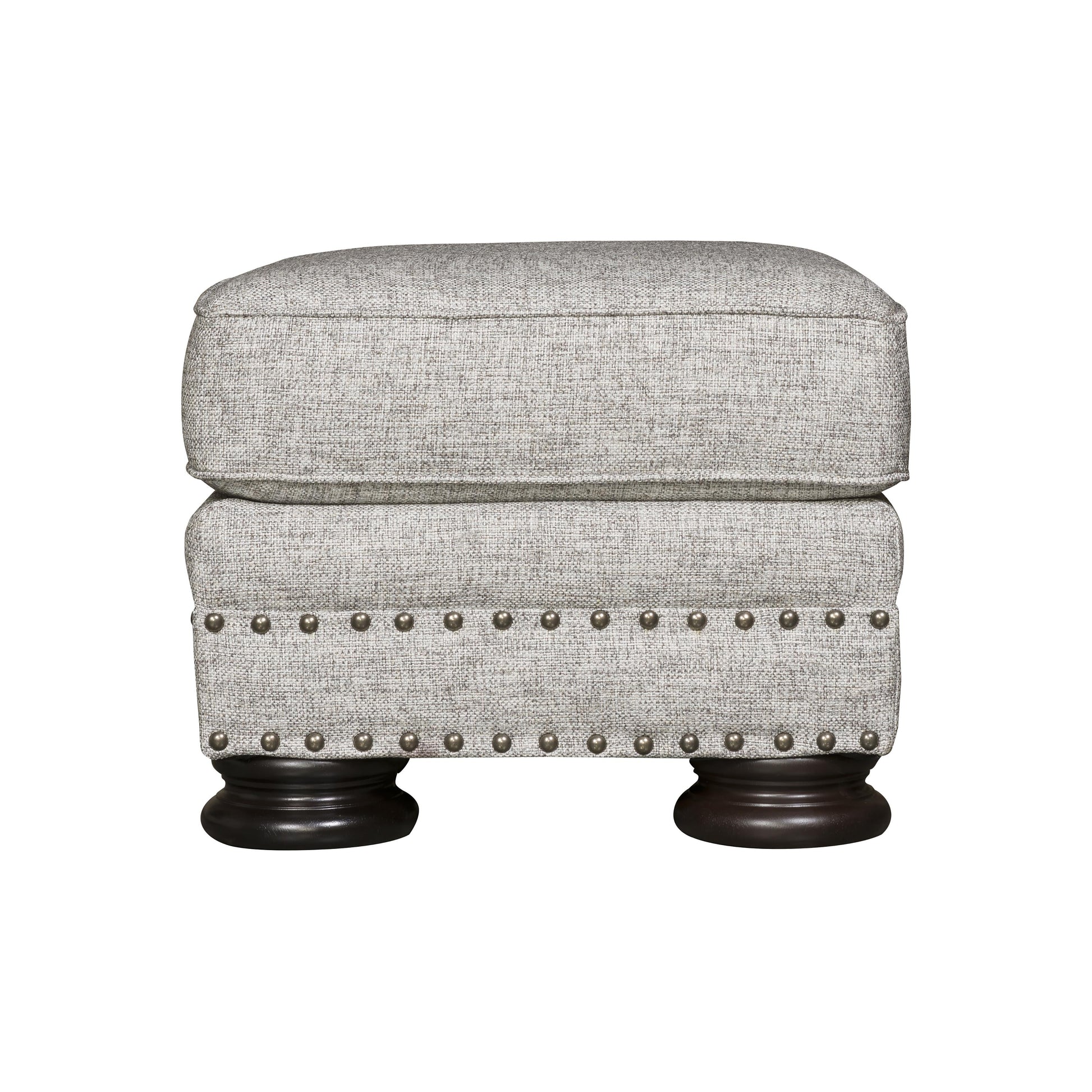 Foster Grey Fabric Ottoman - Ornate Home