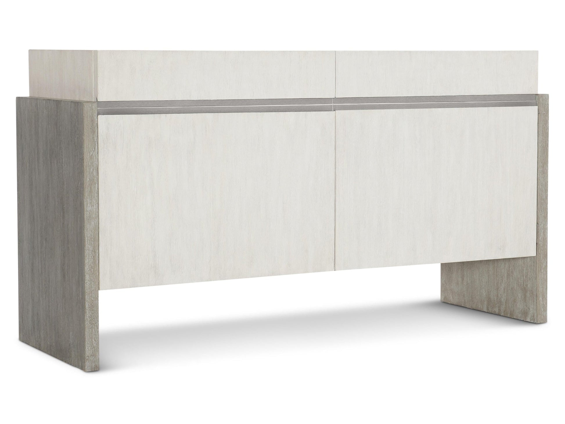 Foundations Brushed Stainless Steel/Light Shale/Linen Buffet - Ornate Home