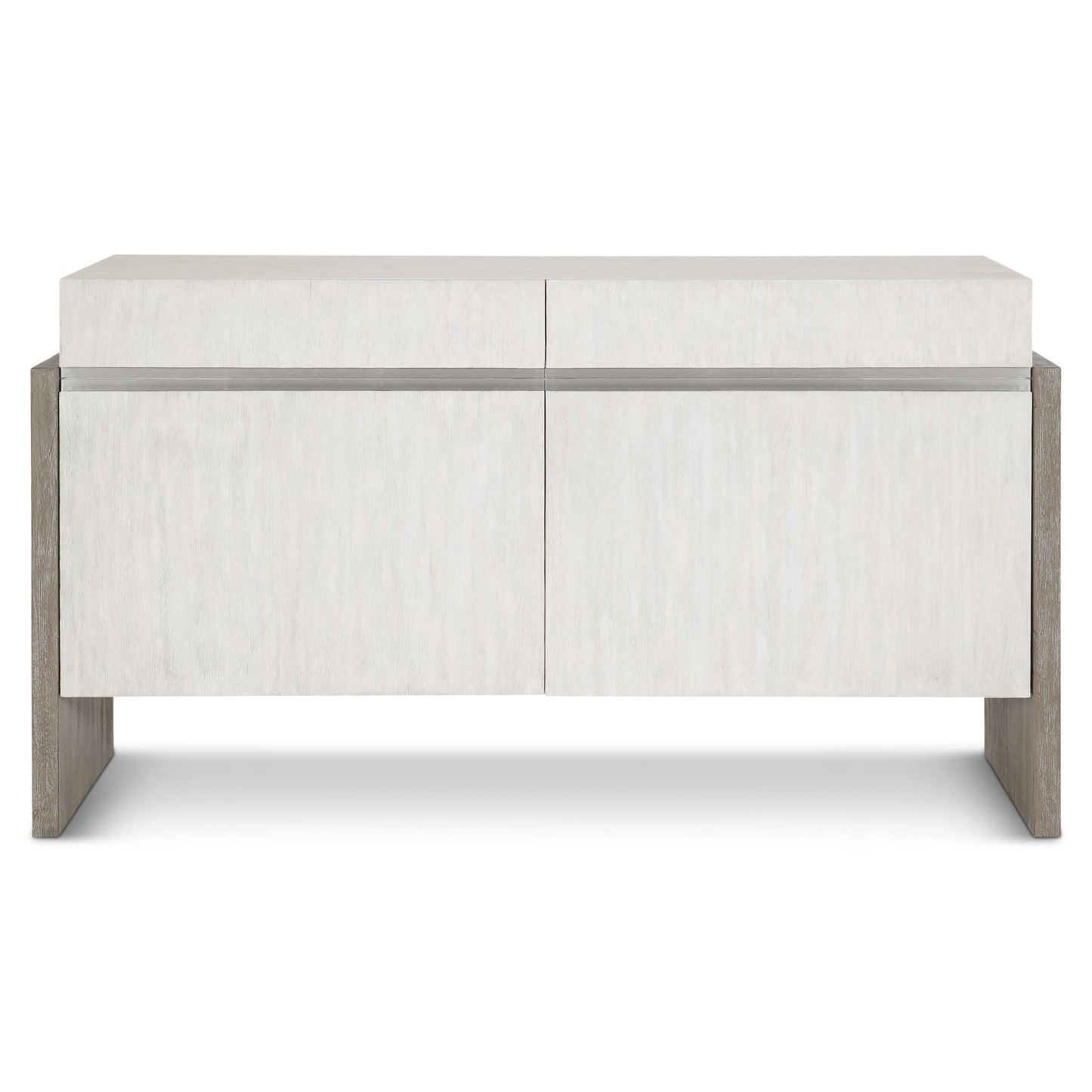 Foundations Brushed Stainless Steel/Light Shale/Linen Buffet - Ornate Home