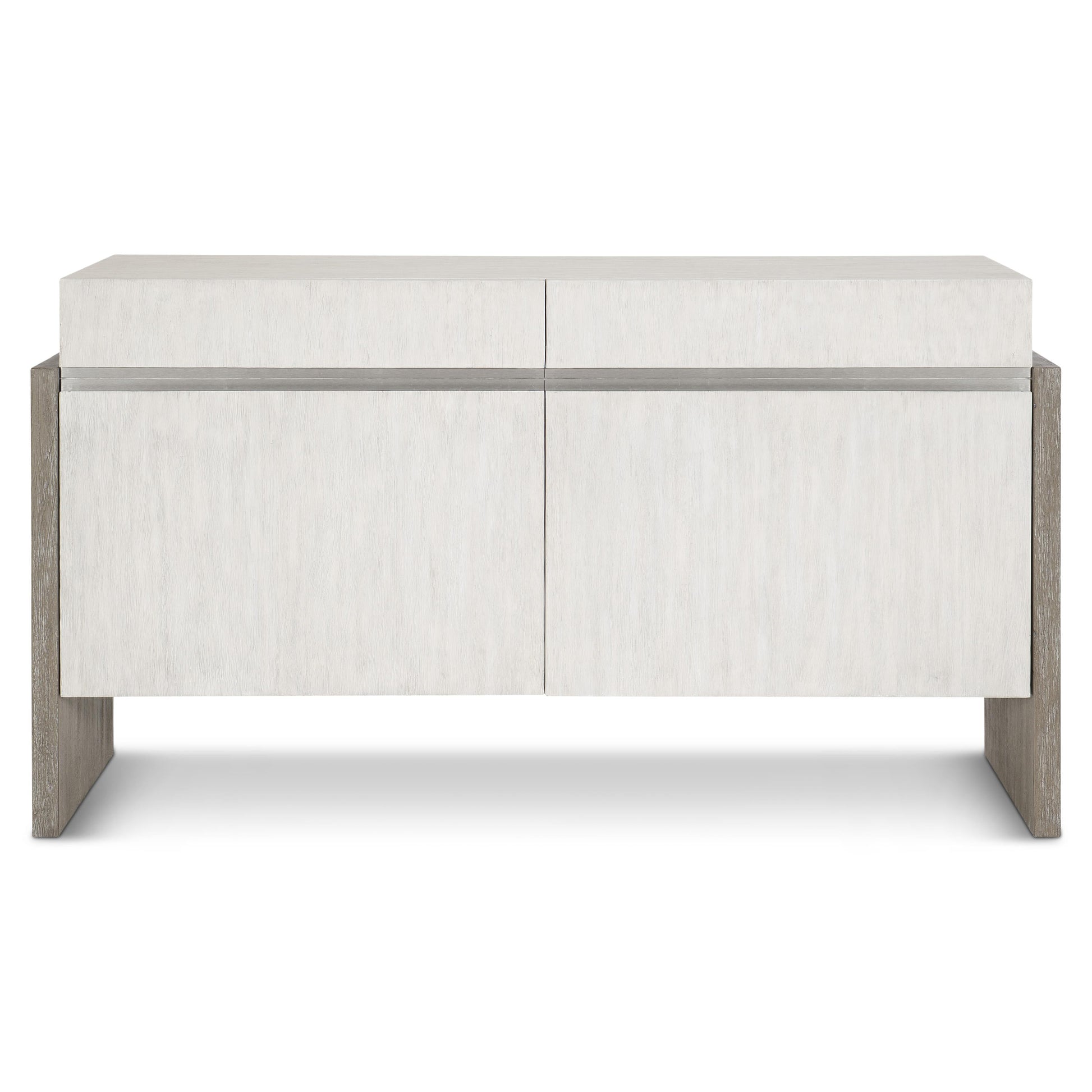Foundations Brushed Stainless Steel/Light Shale/Linen Buffet - Ornate Home