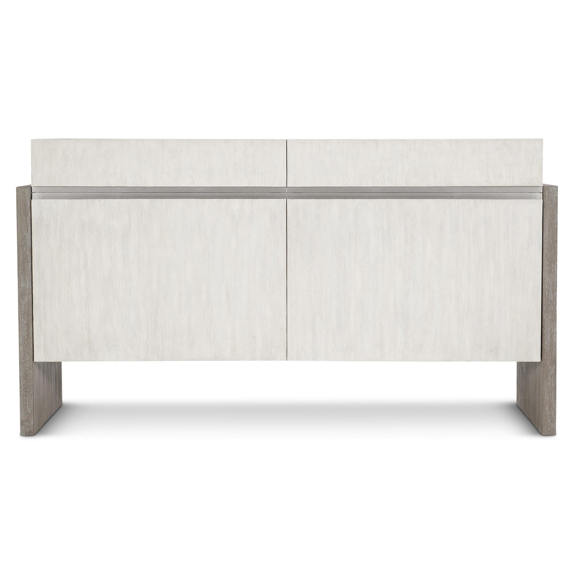 Foundations Brushed Stainless Steel/Light Shale/Linen Buffet - Ornate Home