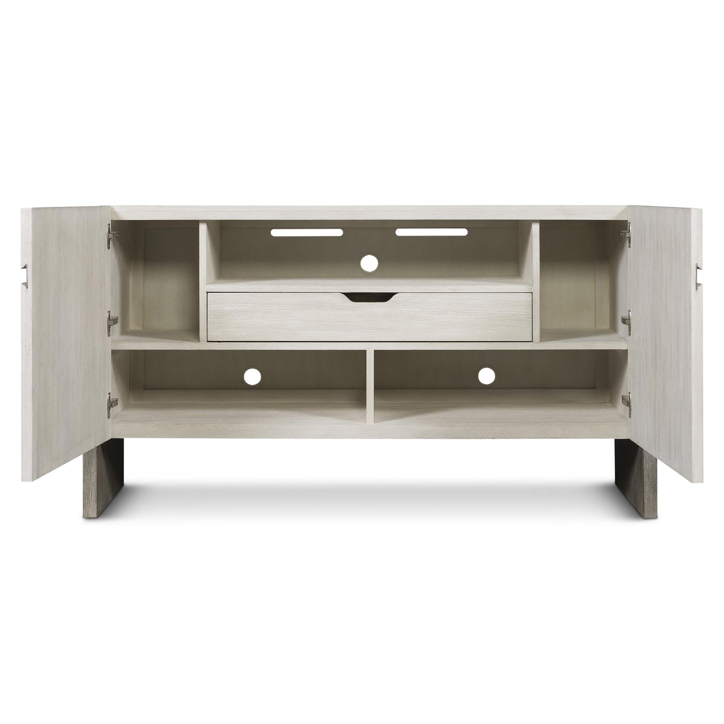 Foundations Brushed Stainless Steel/Light Shale/Linen Buffet - Ornate Home