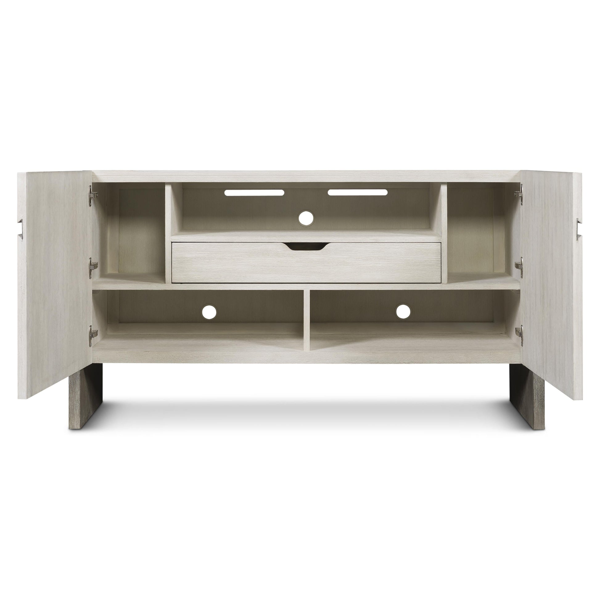 Foundations Brushed Stainless Steel/Light Shale/Linen Buffet - Ornate Home
