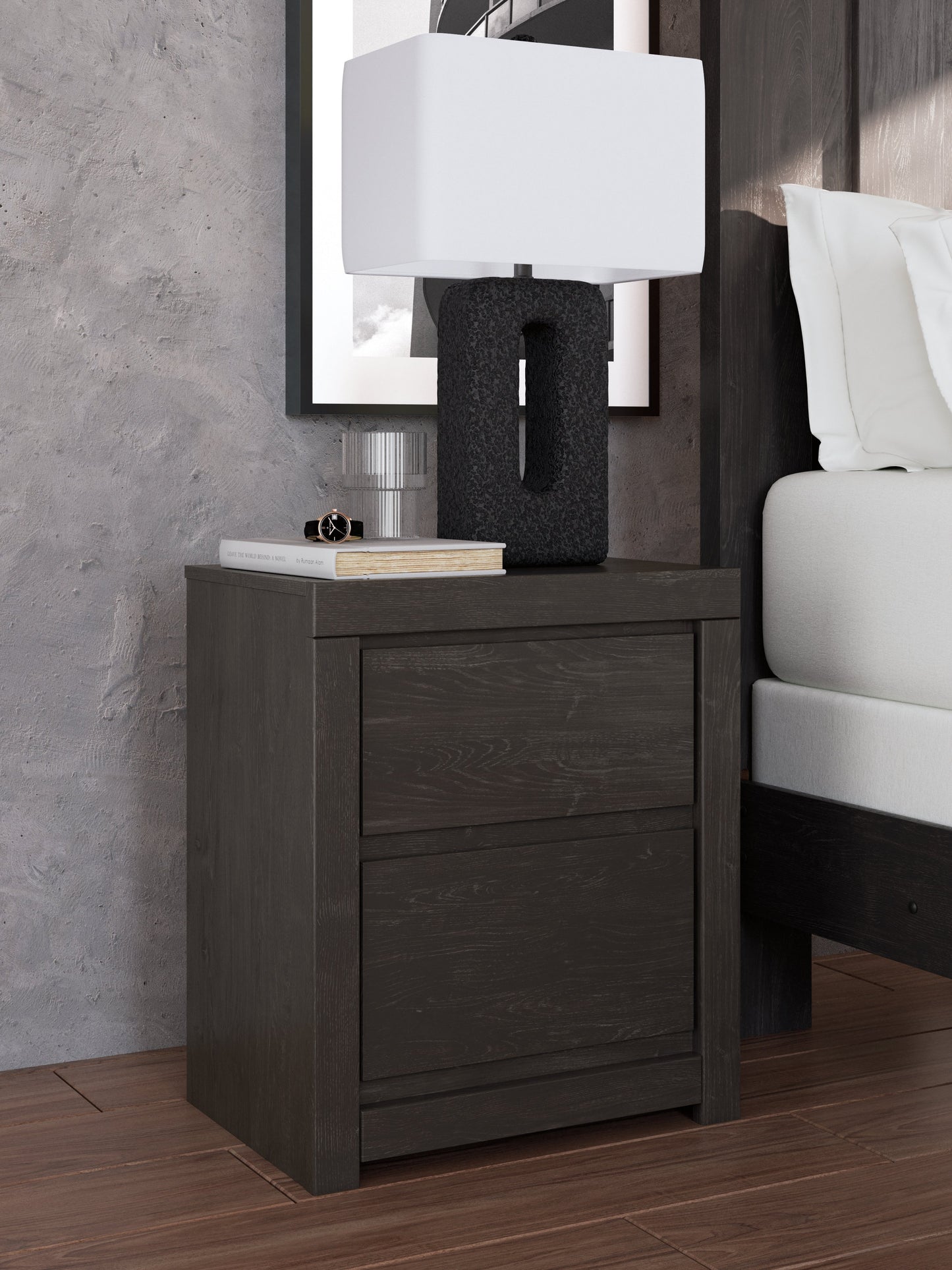 Fraluna Charcoal Nightstand- Viva Furn