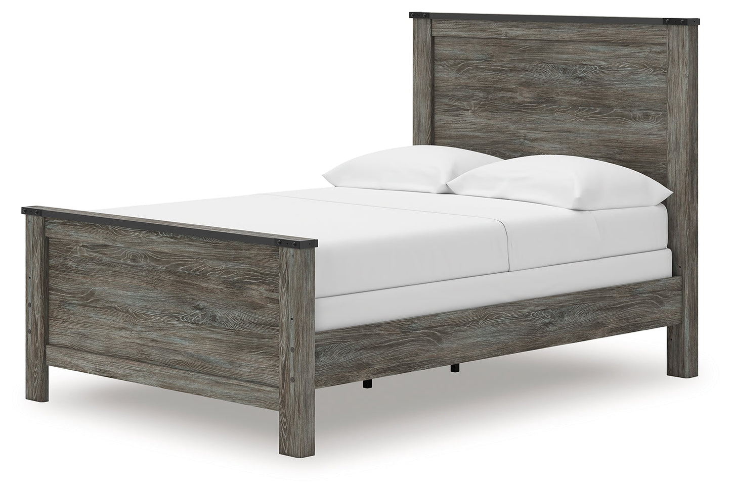 Frandern Black/Gray Full Panel Bed- Viva Furn