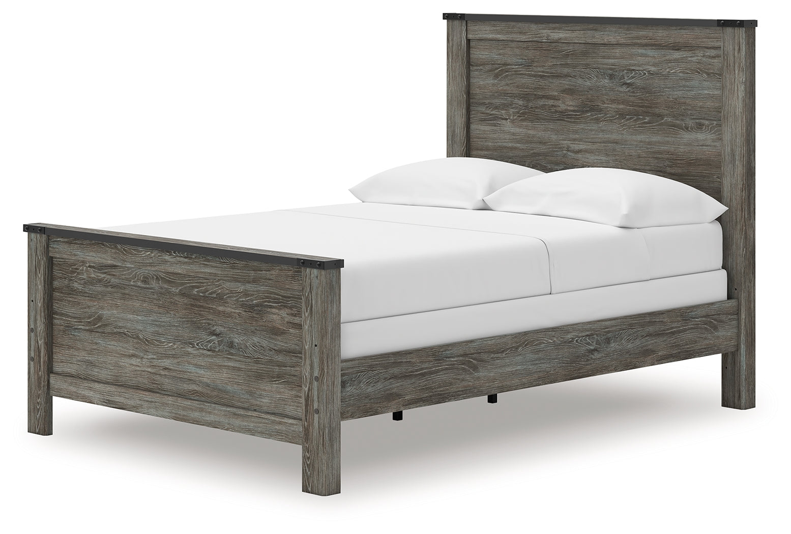 Frandern Black/Gray Full Panel Bed- Viva Furn