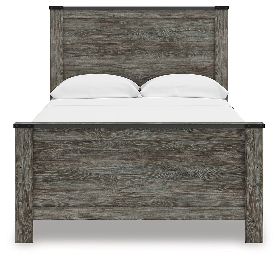 Frandern Black/Gray Full Panel Bed- Viva Furn