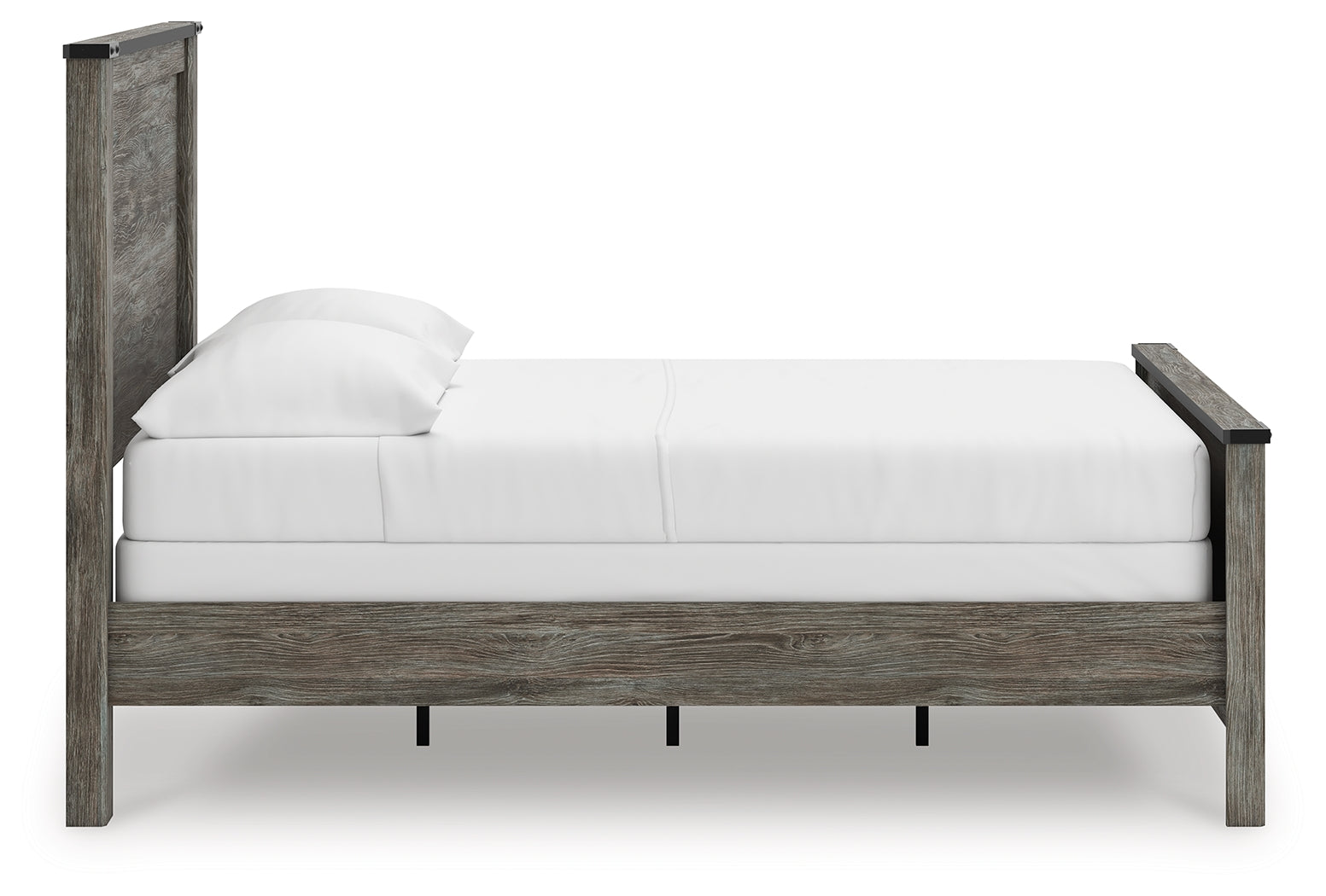 Frandern Black/Gray Full Panel Bed- Viva Furn